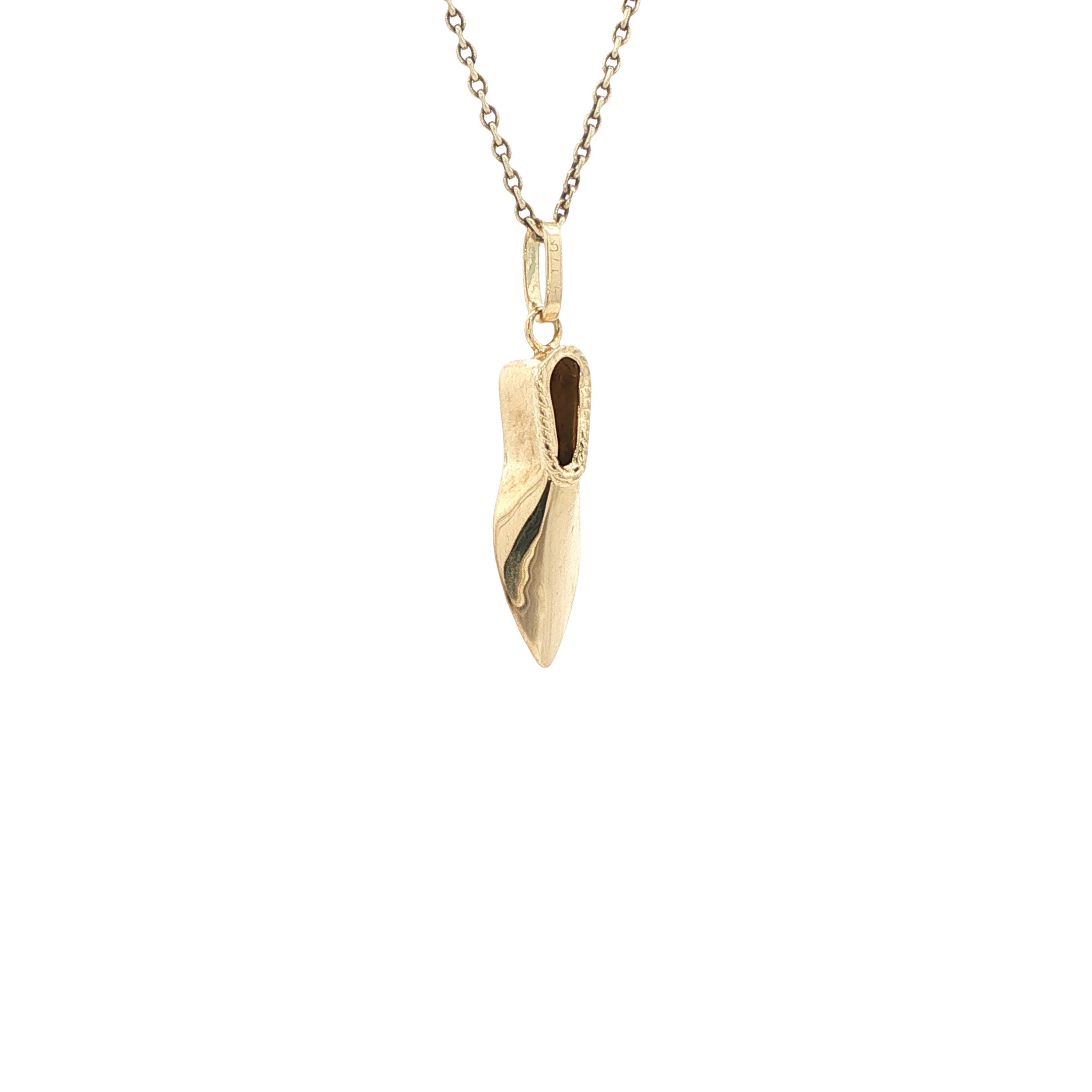 Vintage gold Arabic shoe pendant, 14 kt