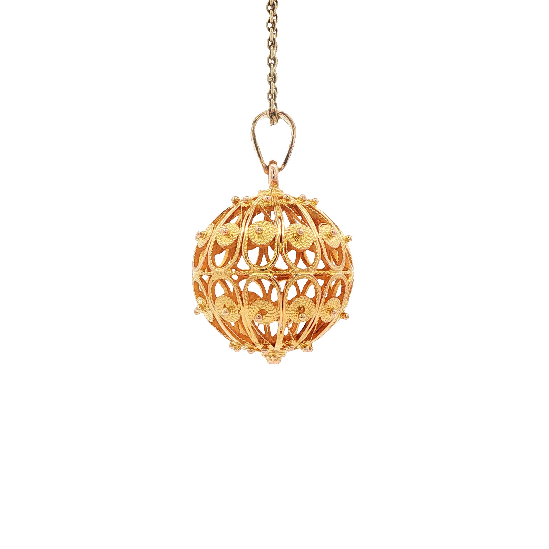 Gouden vintage filigraan hanger 14 kt