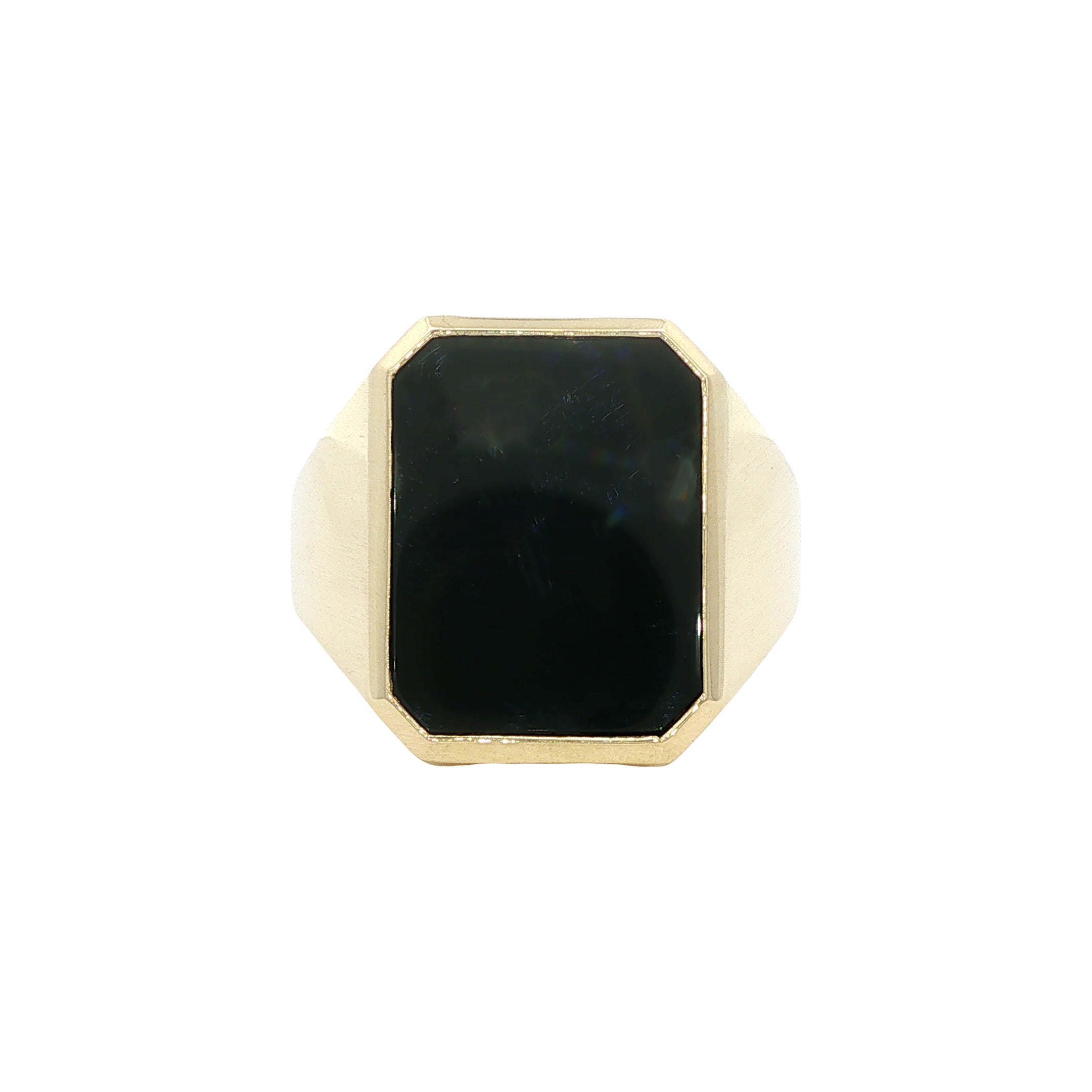Gouden vintage ring met onyx 14 kt