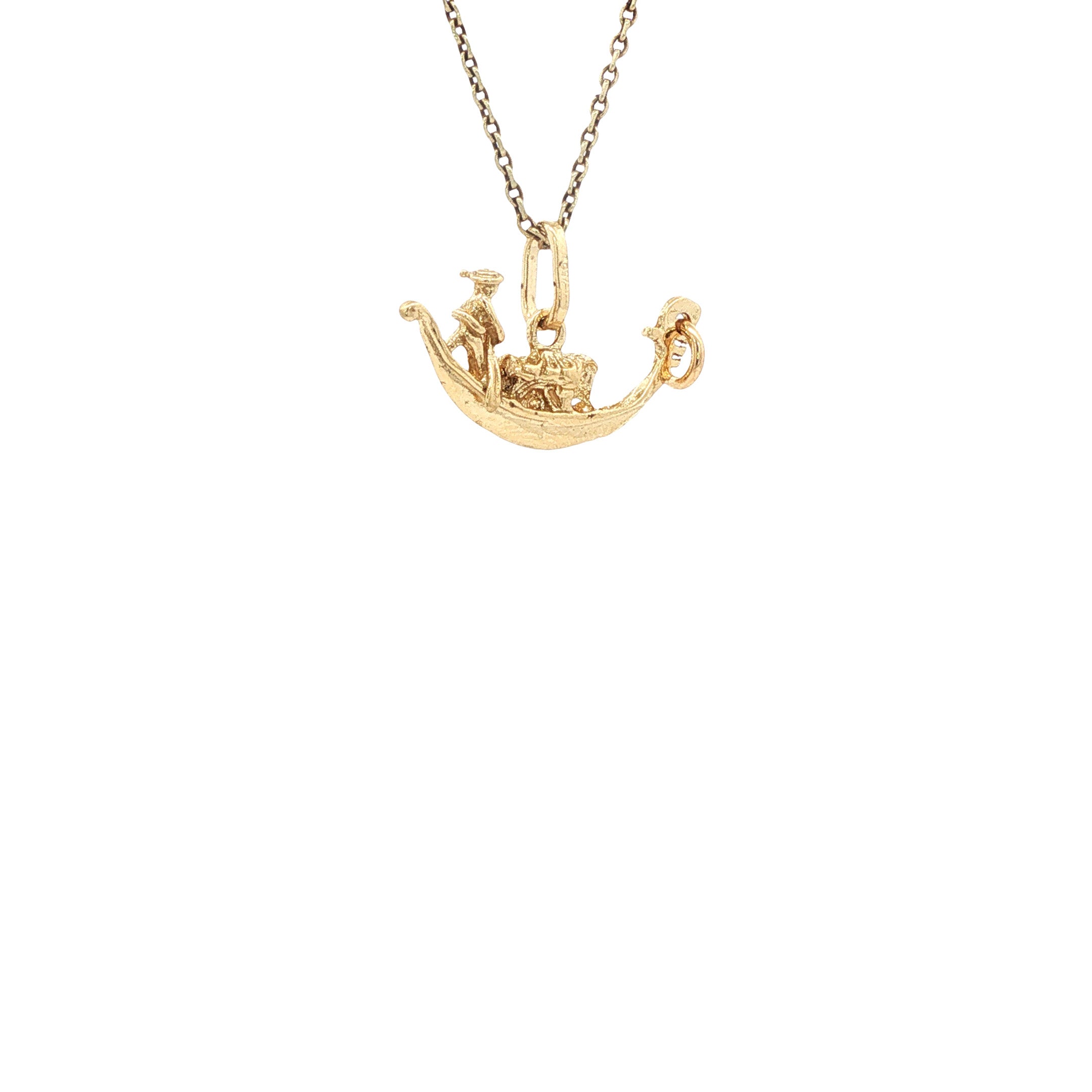 Gouden vintage gondel hanger 18 kt
