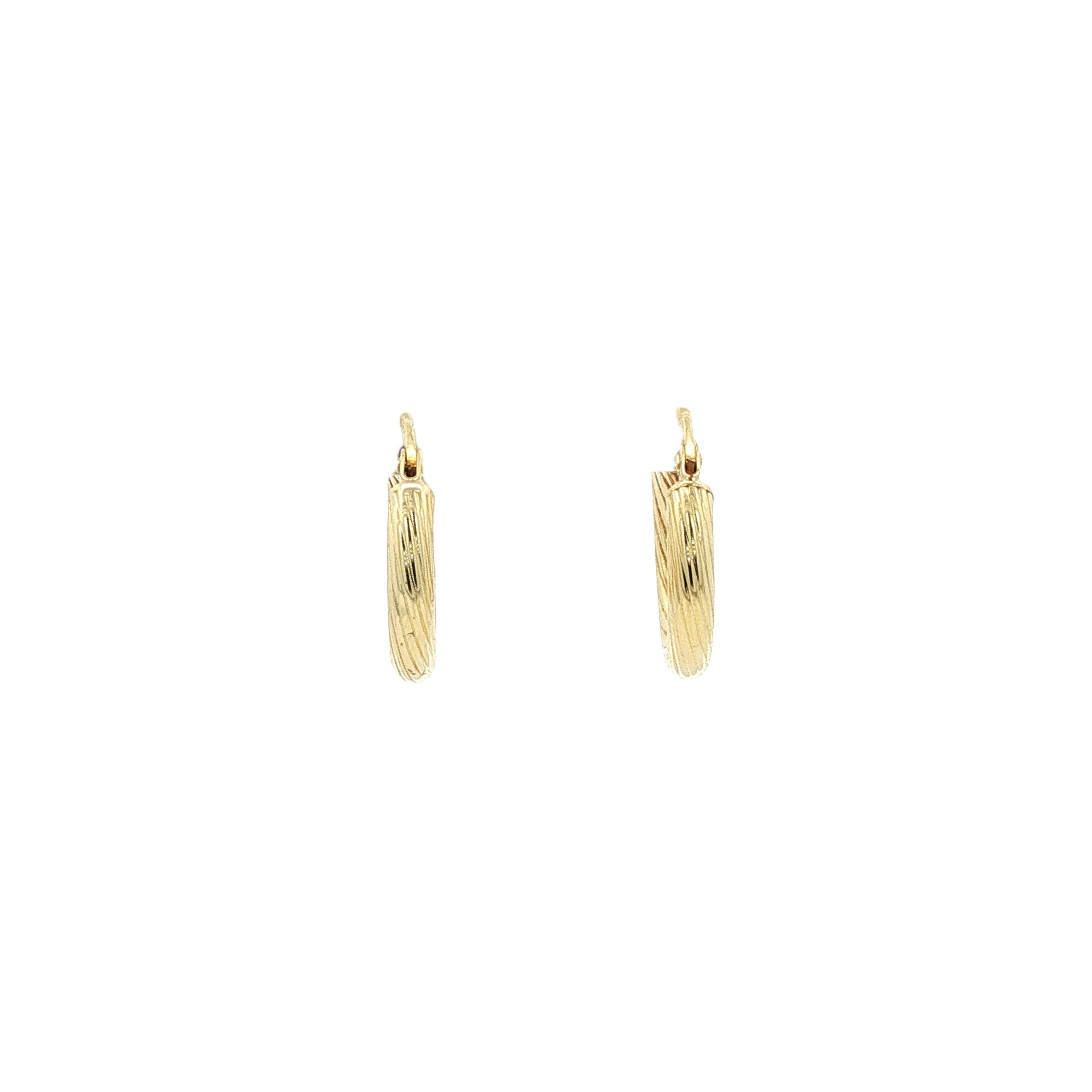 14 kt gold vintage fanciful hoop earrings