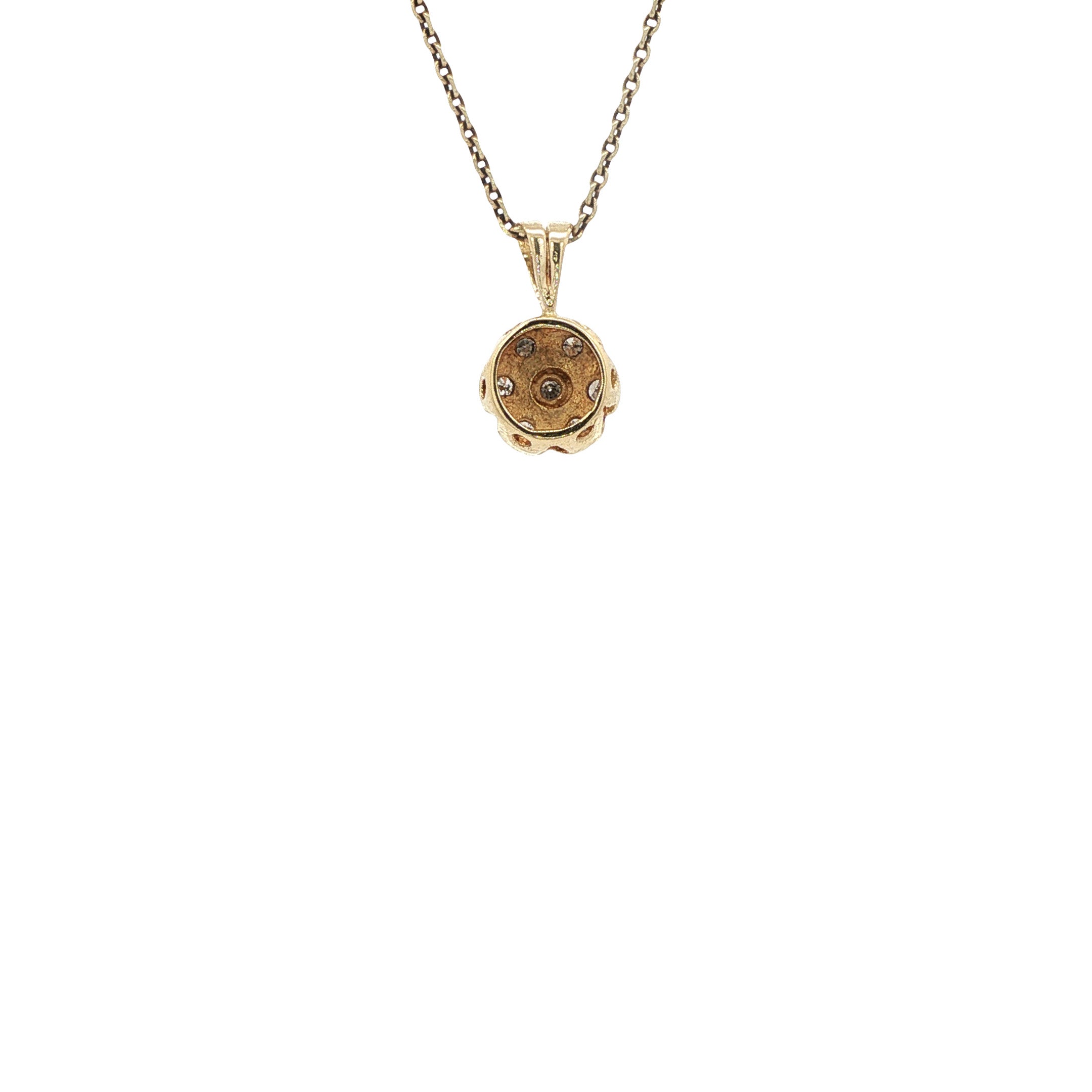 Gouden vintage hanger met diamant 14 kt