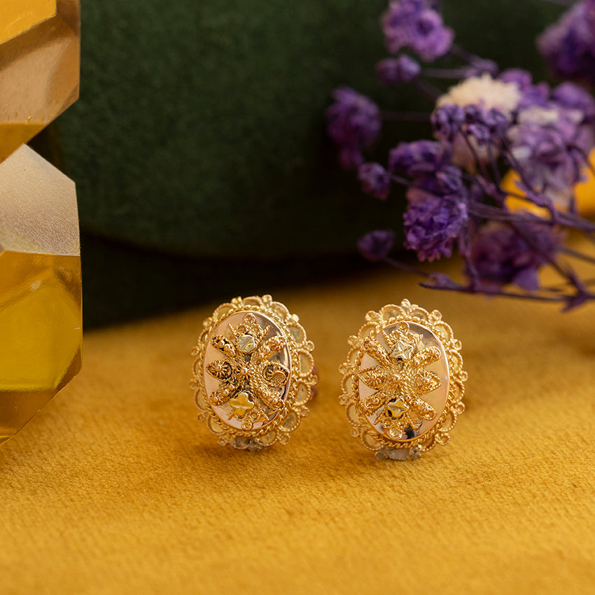 14 kt gold fantasy stud earrings