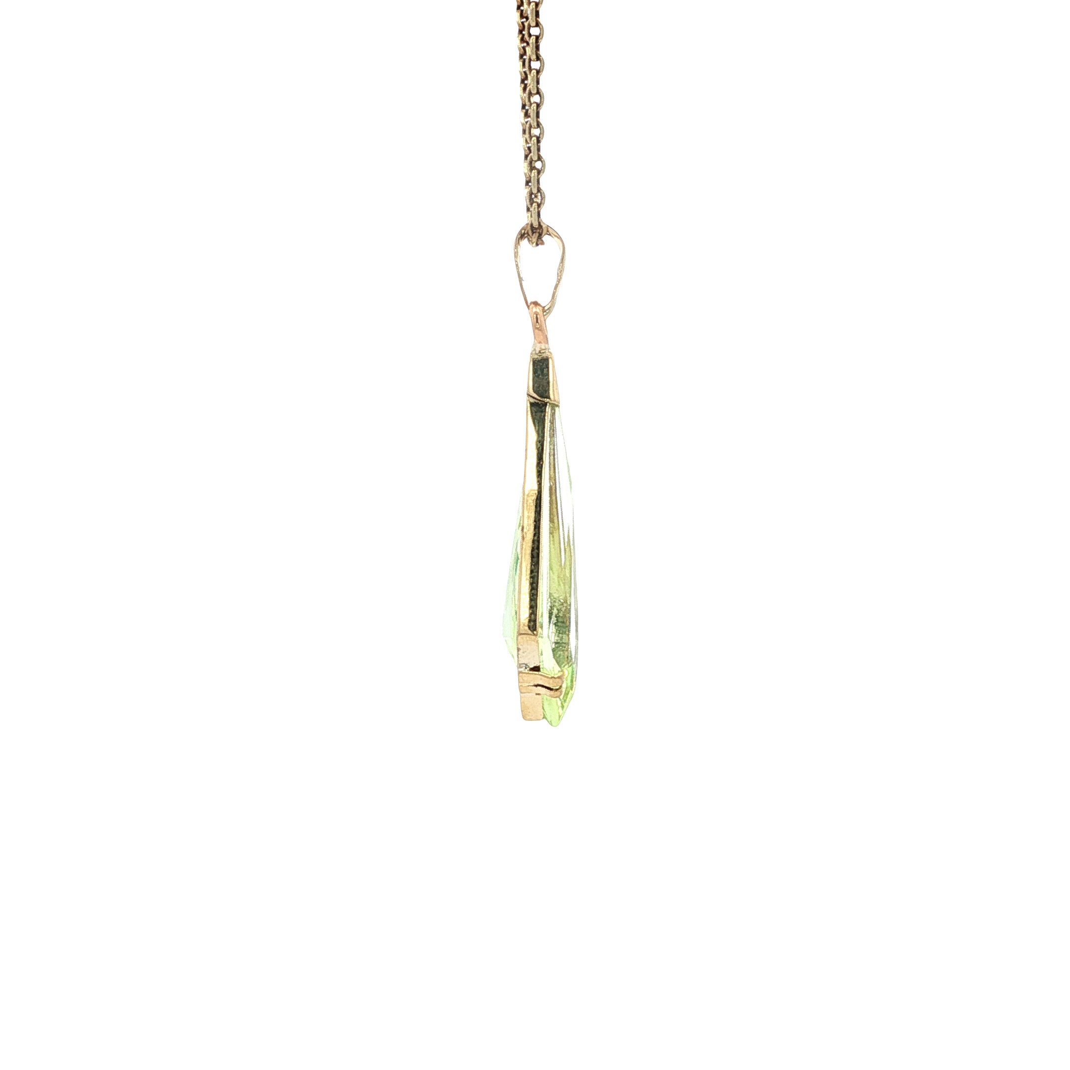 Gouden vintage hanger met spinel 14 kt