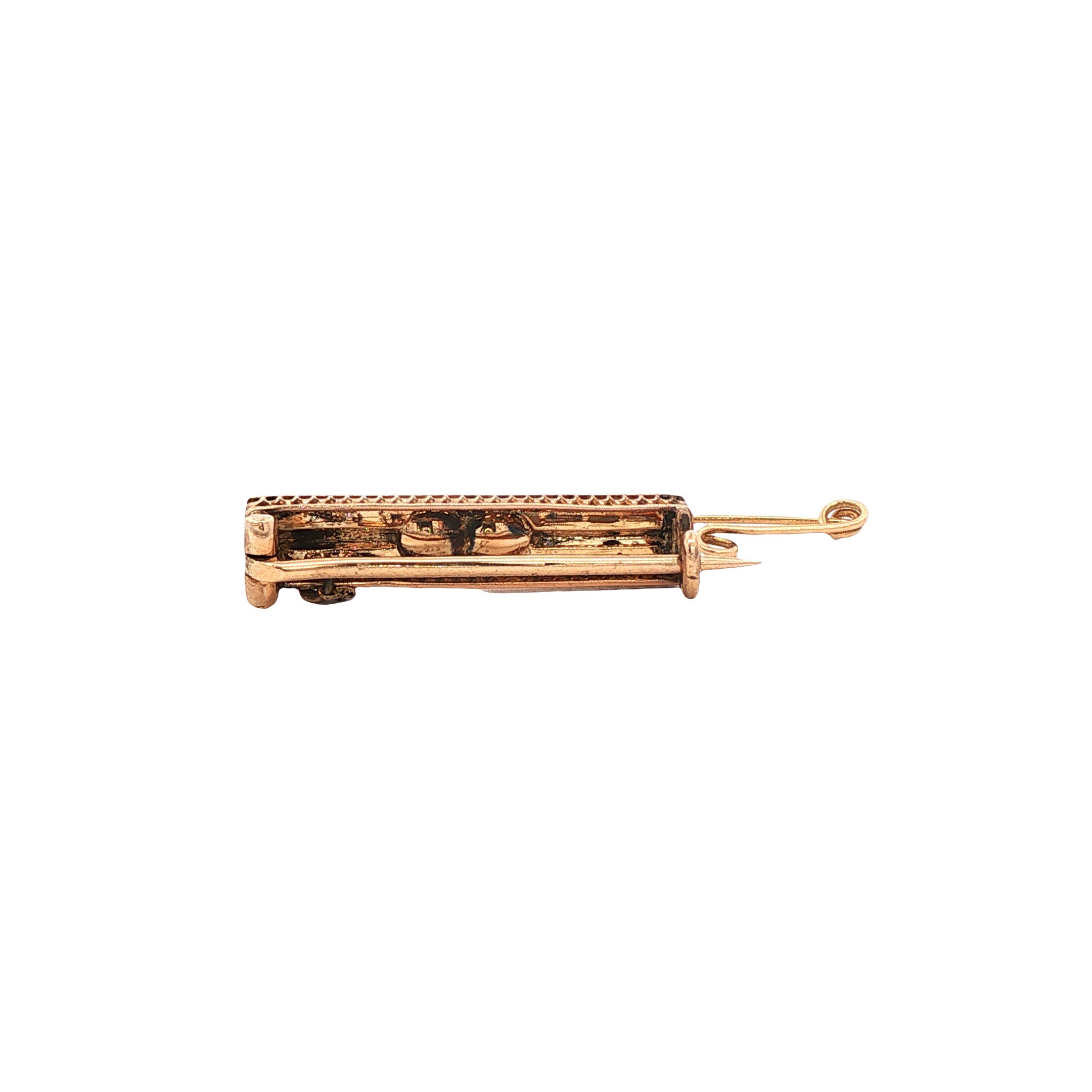Gouden vintage broche met roosdiamant 14 krt