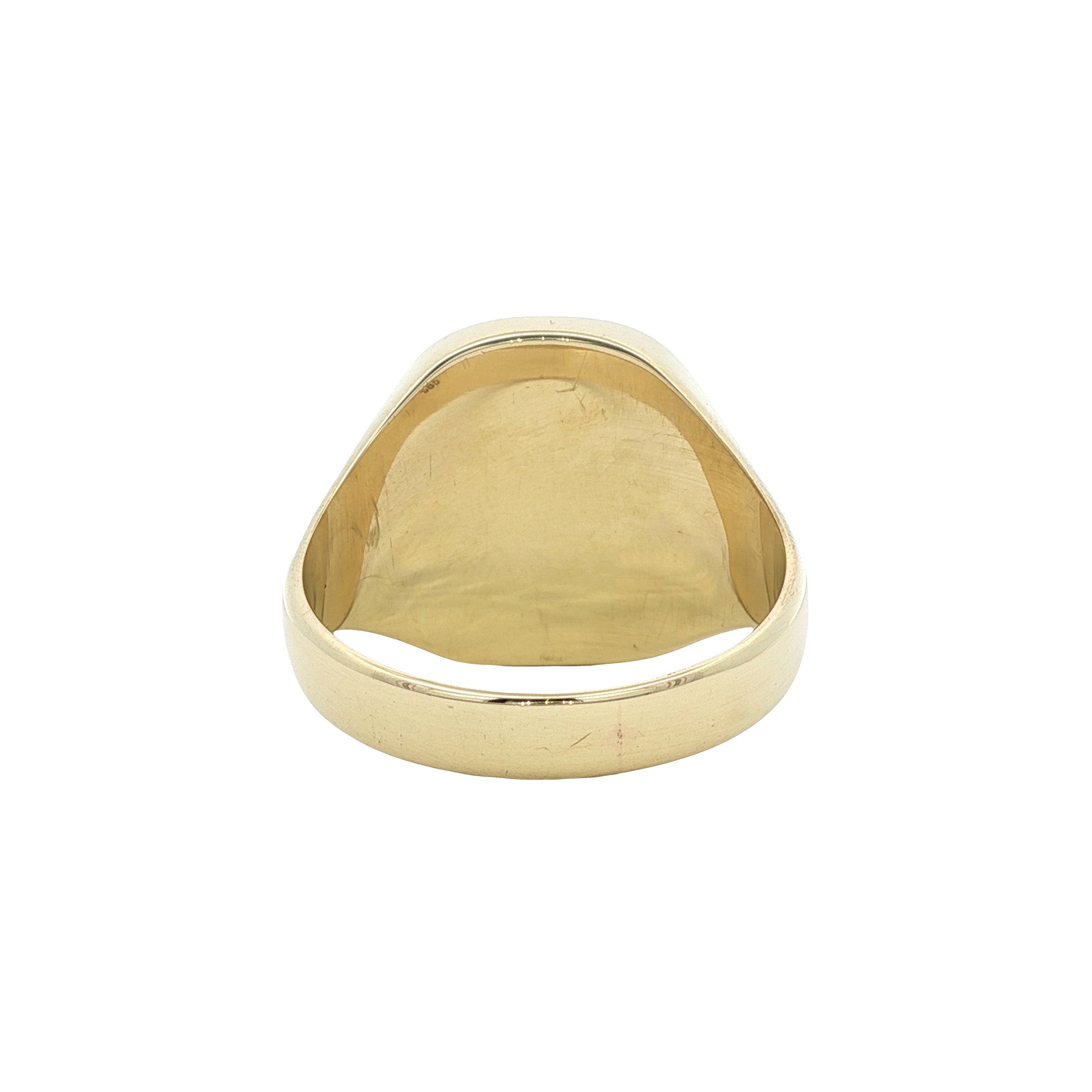 Gouden vintage zegelring met tijgeroog 14 kt