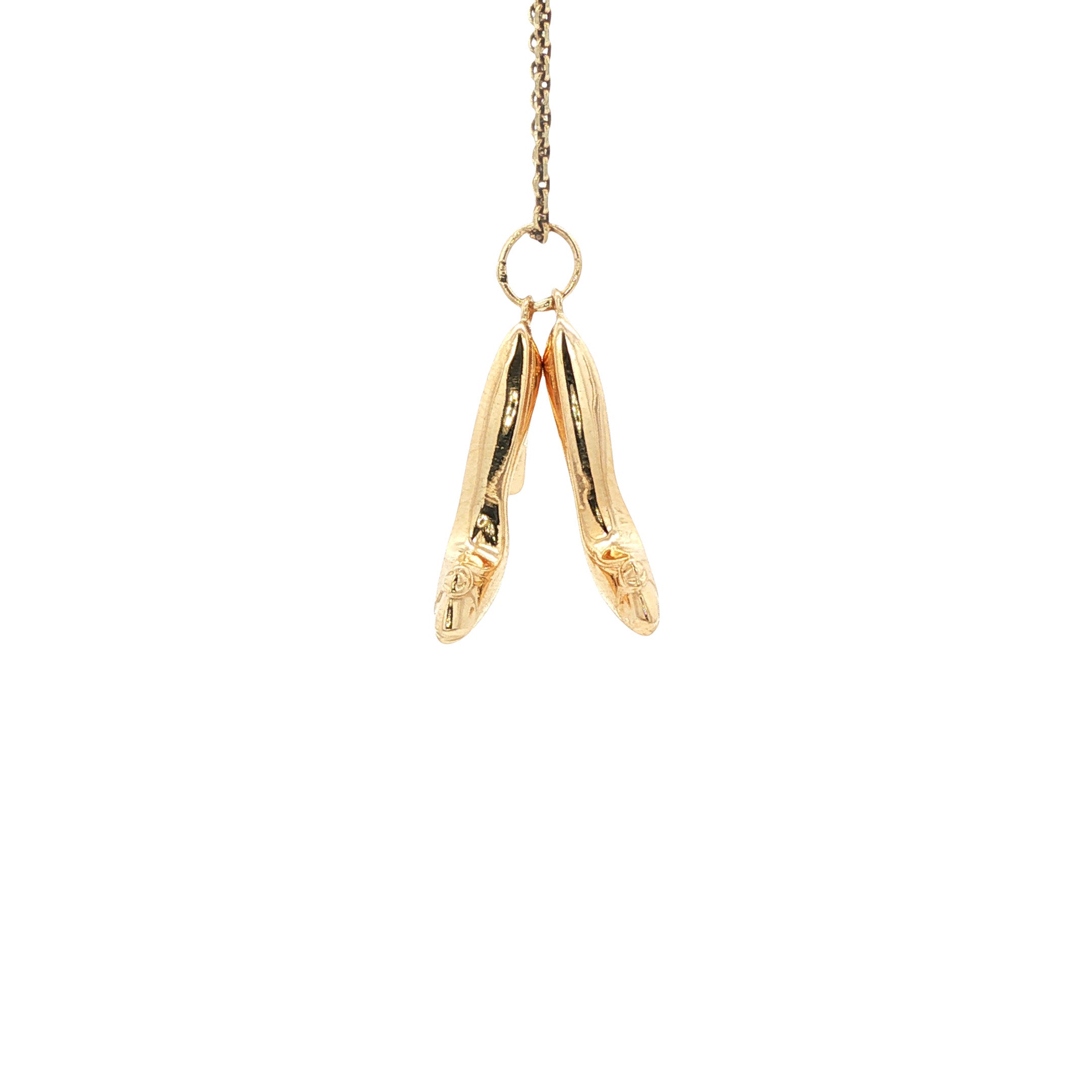 Gouden vintage hakken hanger 14 kt