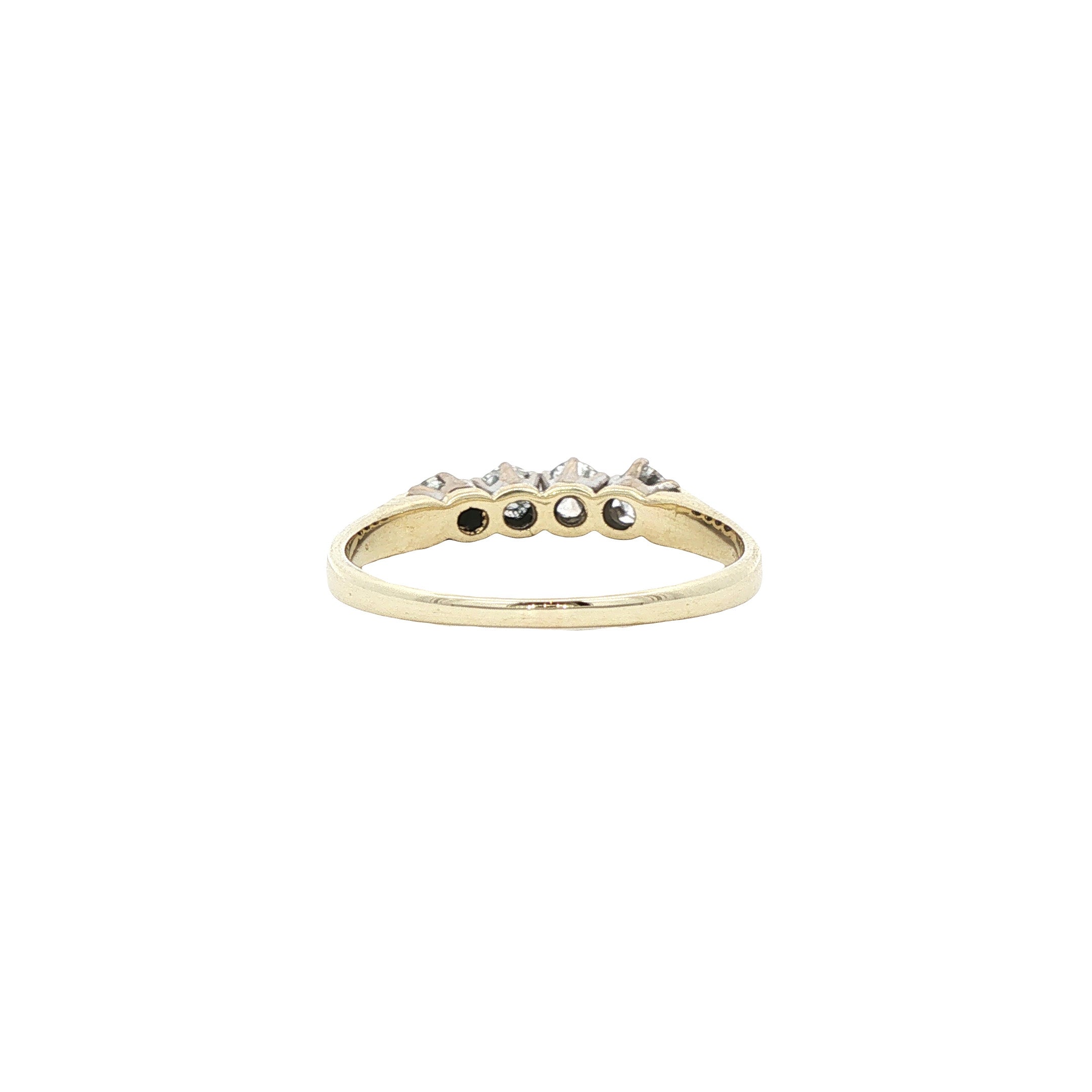 Gouden vintage ring met diamant 14 kt