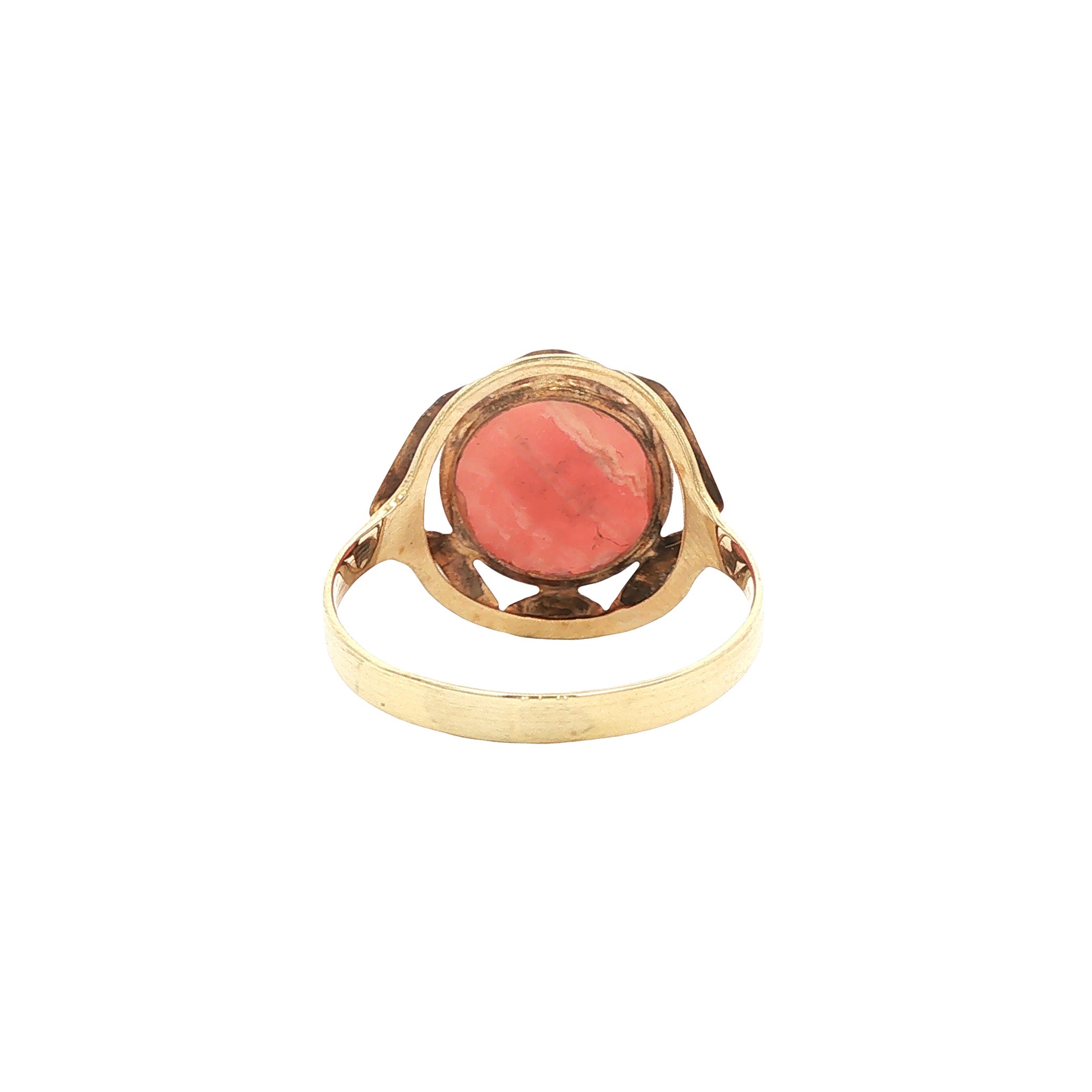 Vintage ring met rhodochrosiet 9 kt