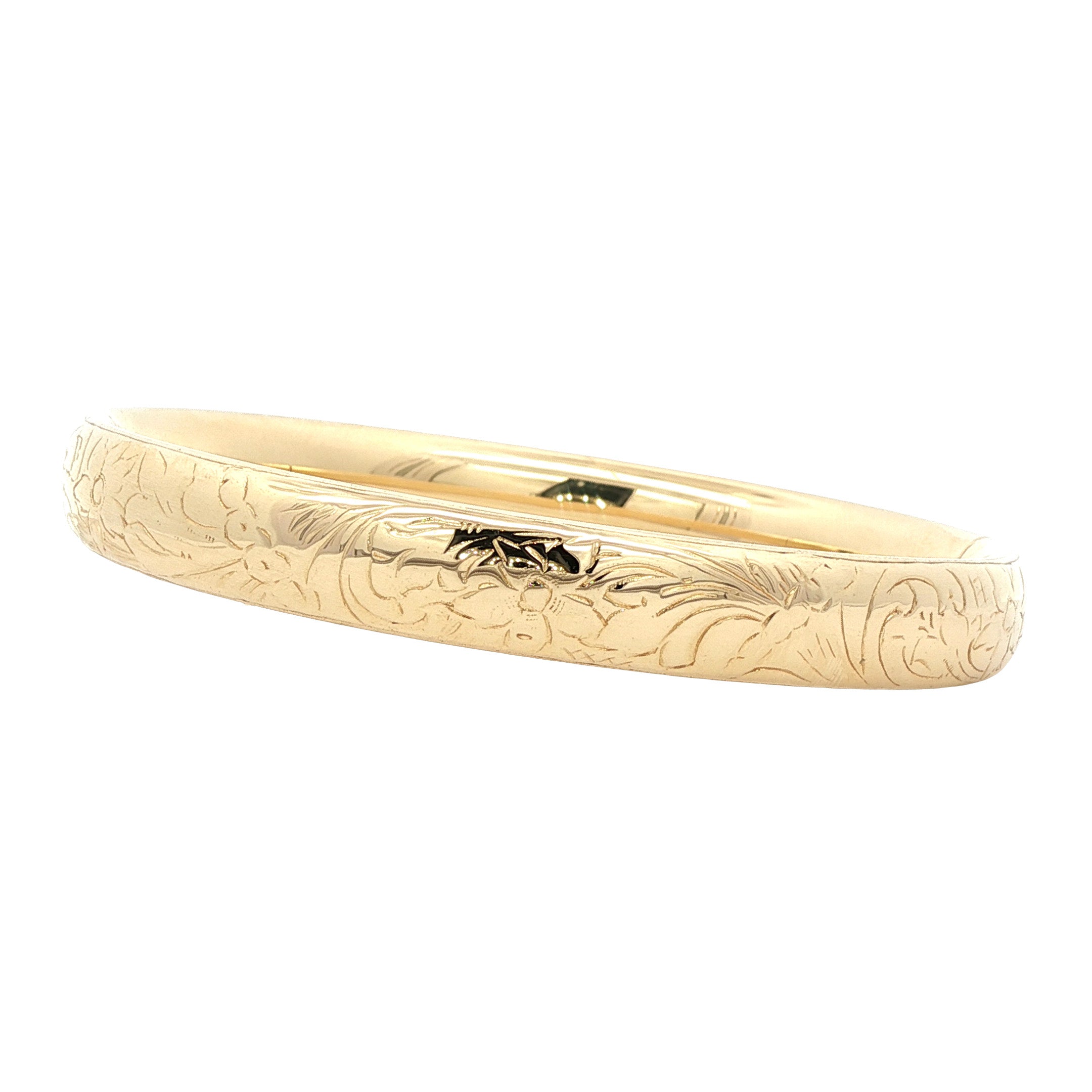 Gold bangle with engraving 14 kt