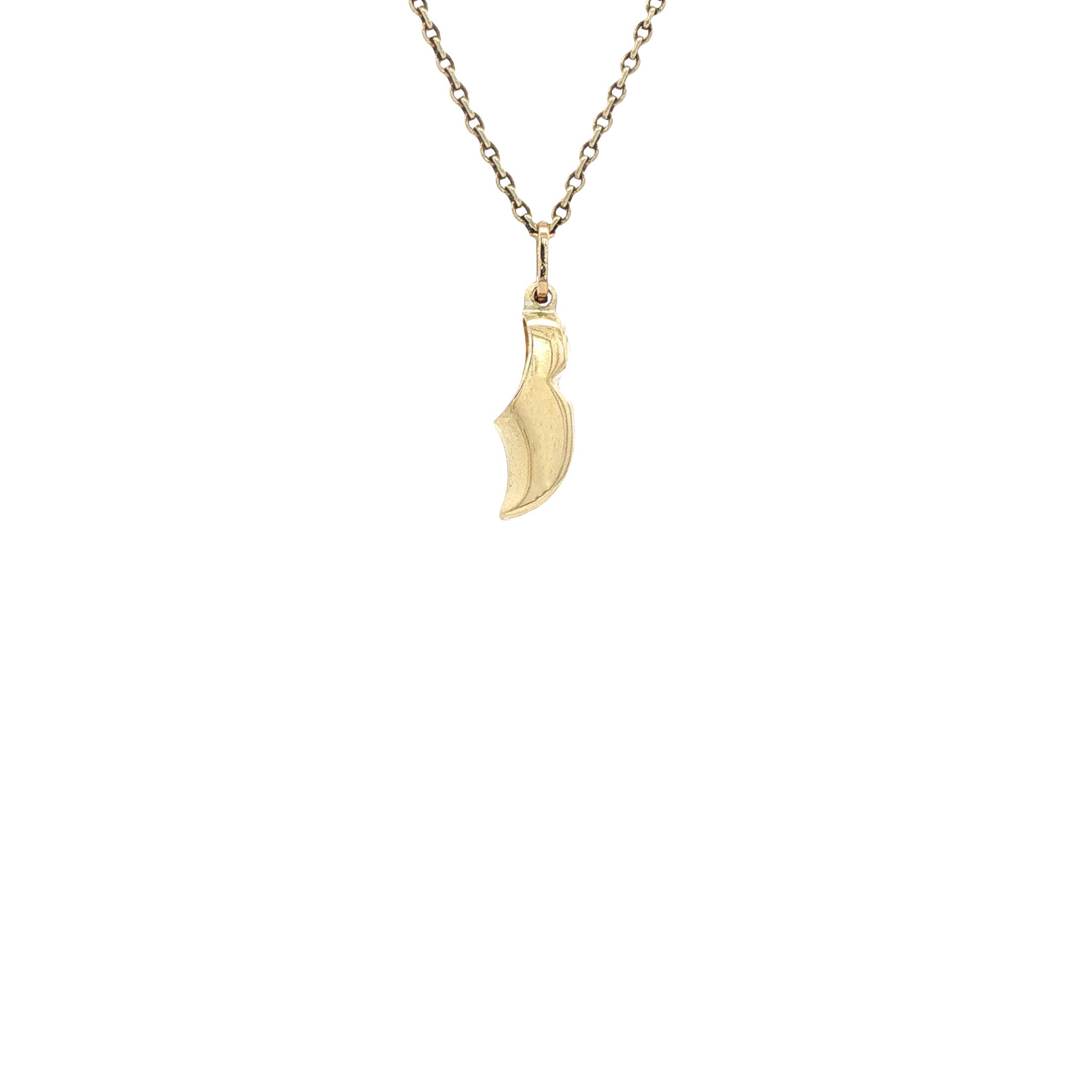 Gouden vintage klomp hanger 14 kt
