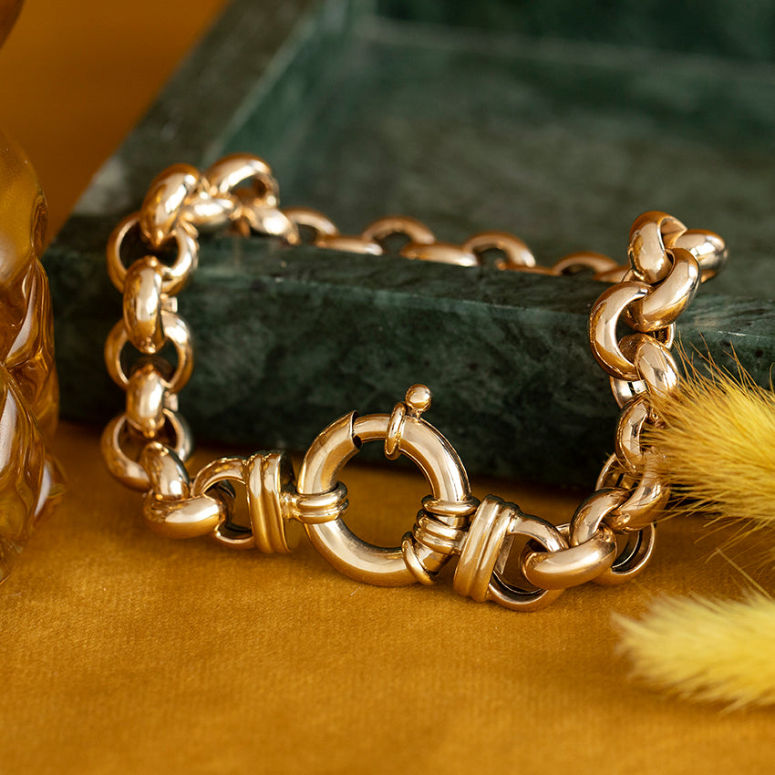 Vintage 14 kt gold jasseron bracelet