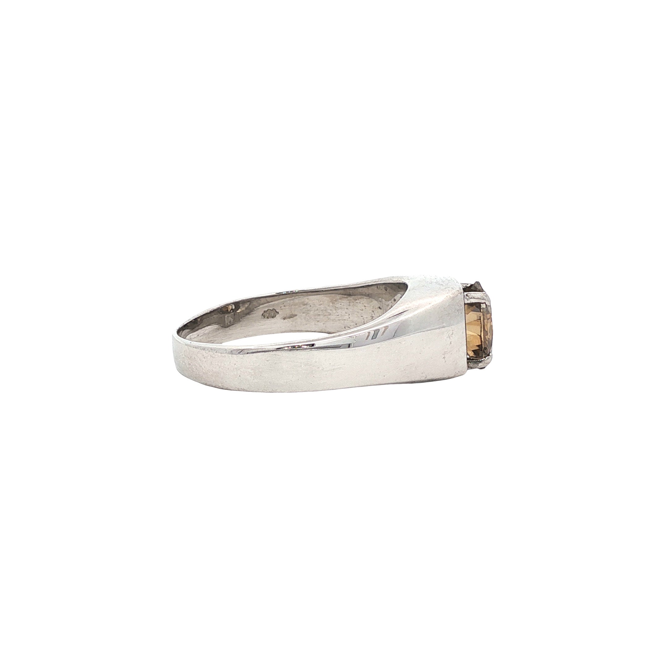 Vintage 14 kt white gold ring with diamond