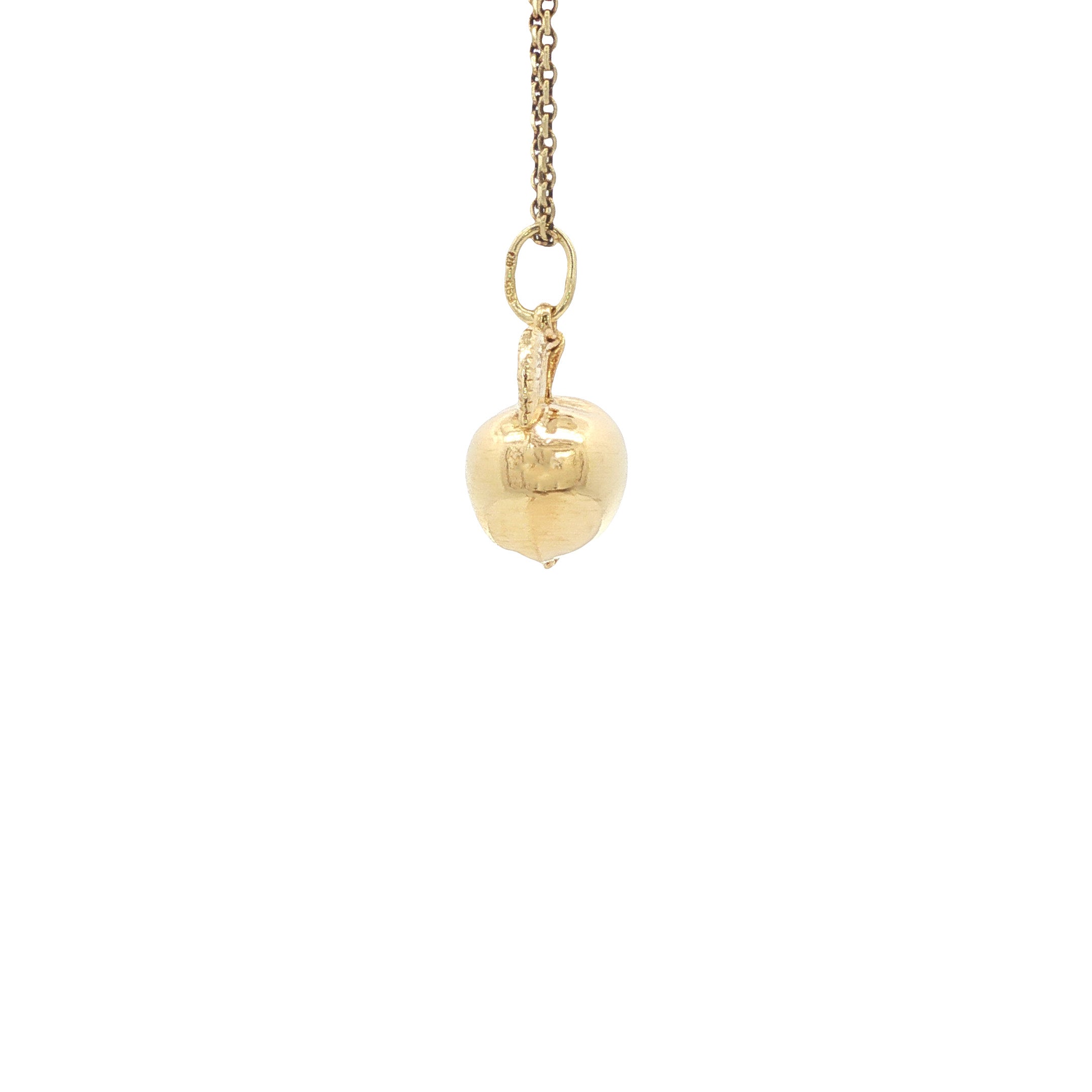 Gouden vintage appel hanger 14 kt