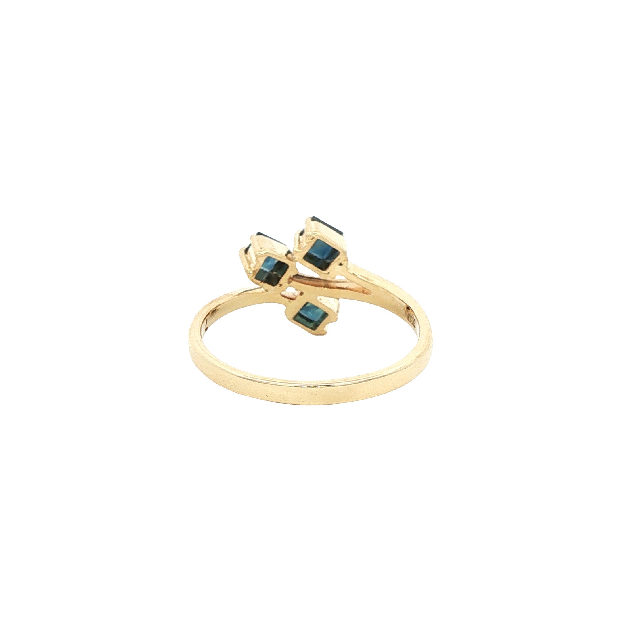 Gouden vintage ring met saffier 14 kt