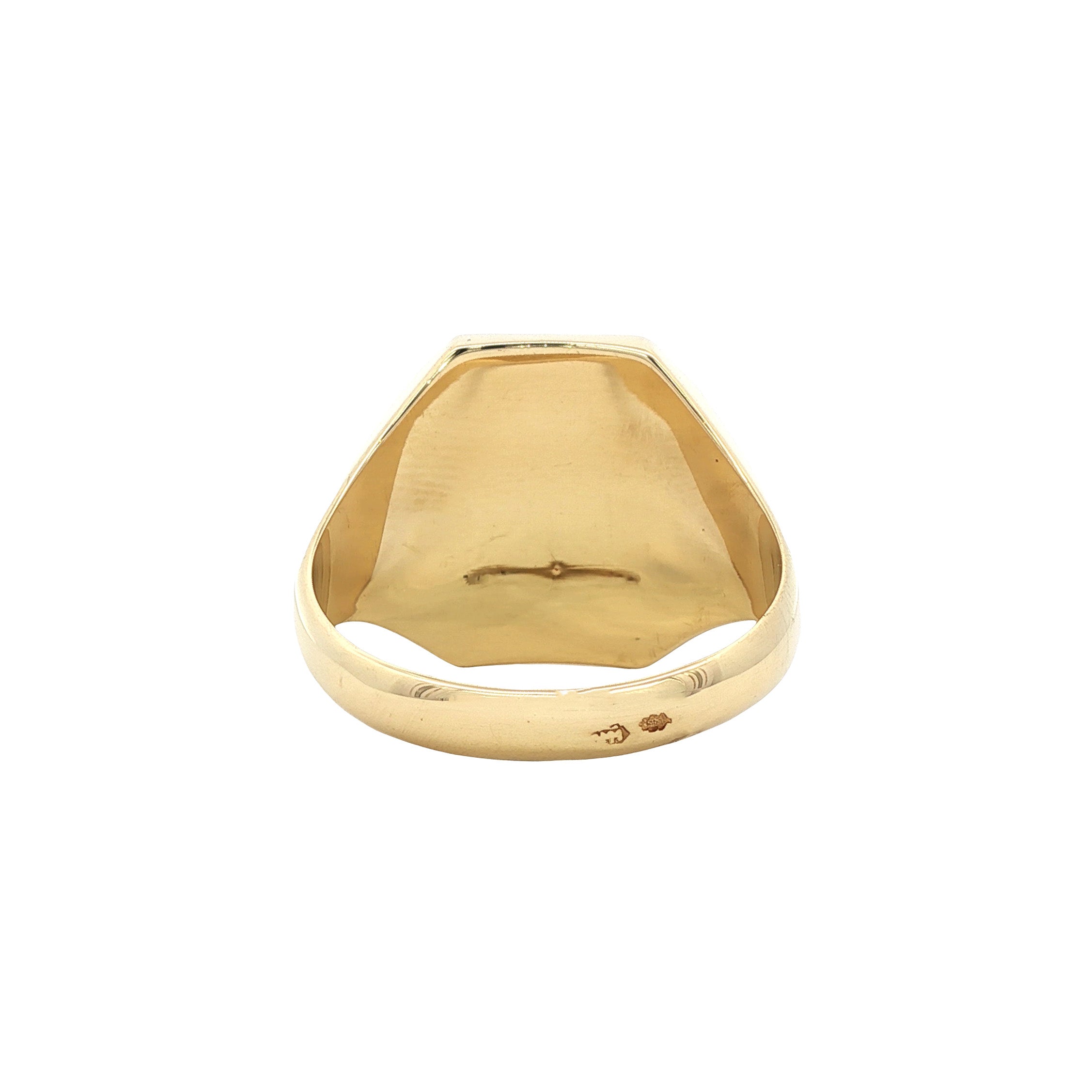 14 kt gold signet ring with onyx and colored gemstone