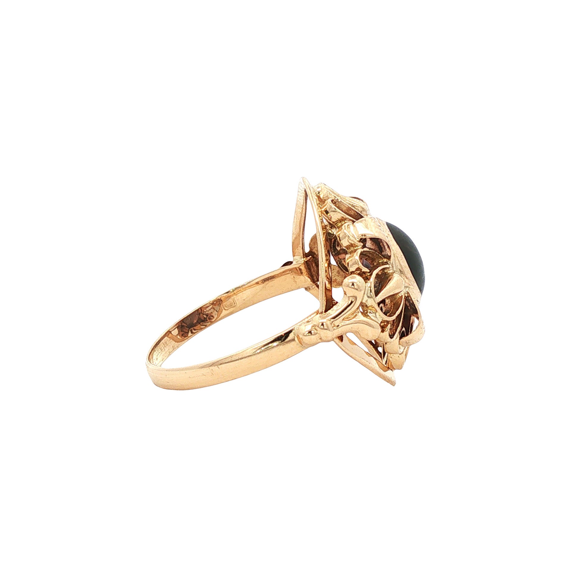 Gouden vintage ring met toermalijn 14 kt