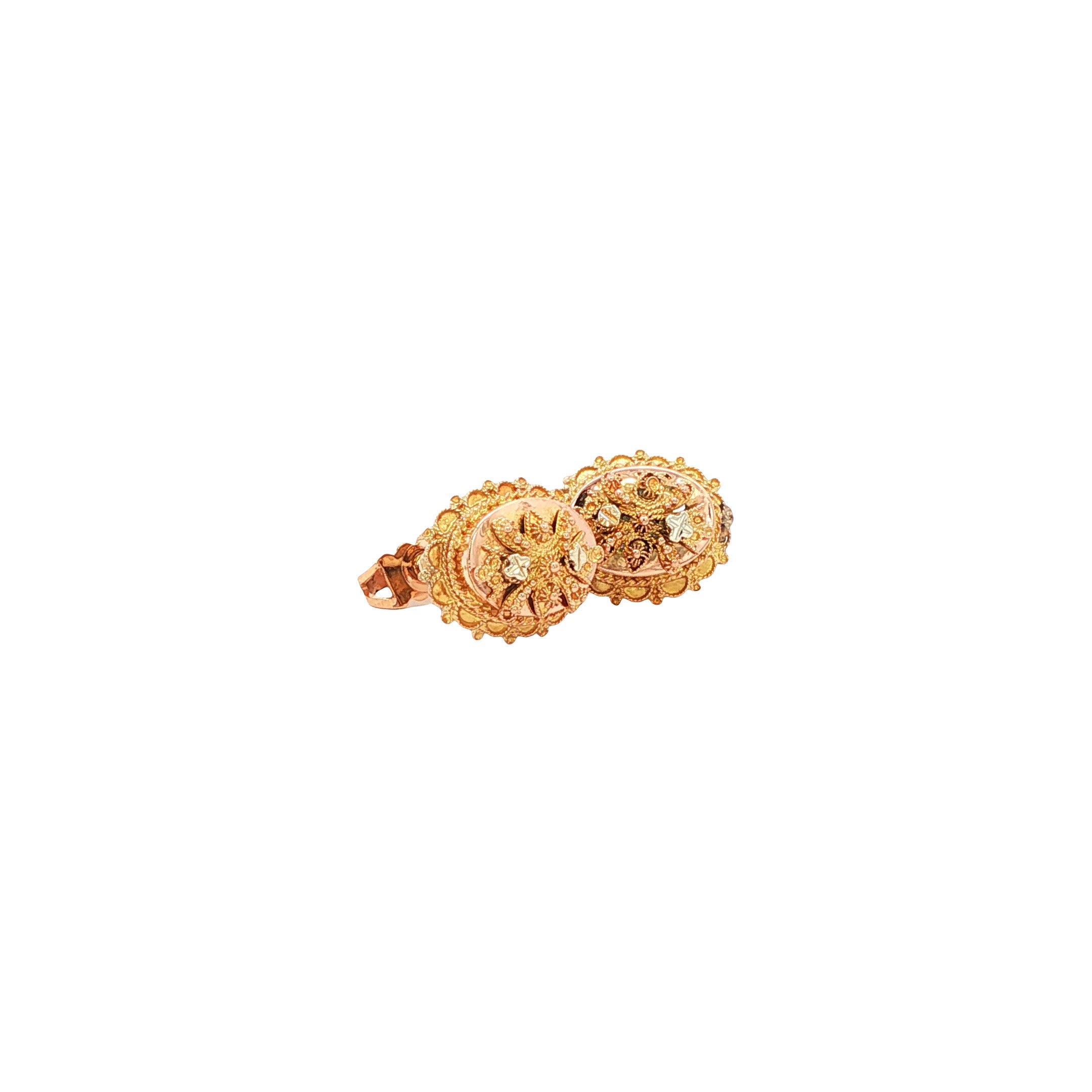 14 kt gold fantasy stud earrings
