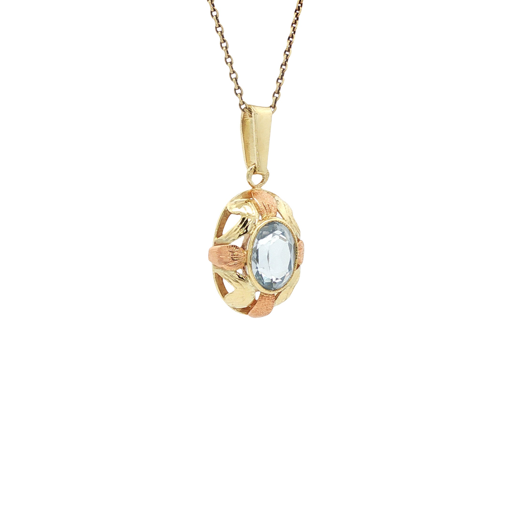 Vintage gold pendant with spinel, 14 kt