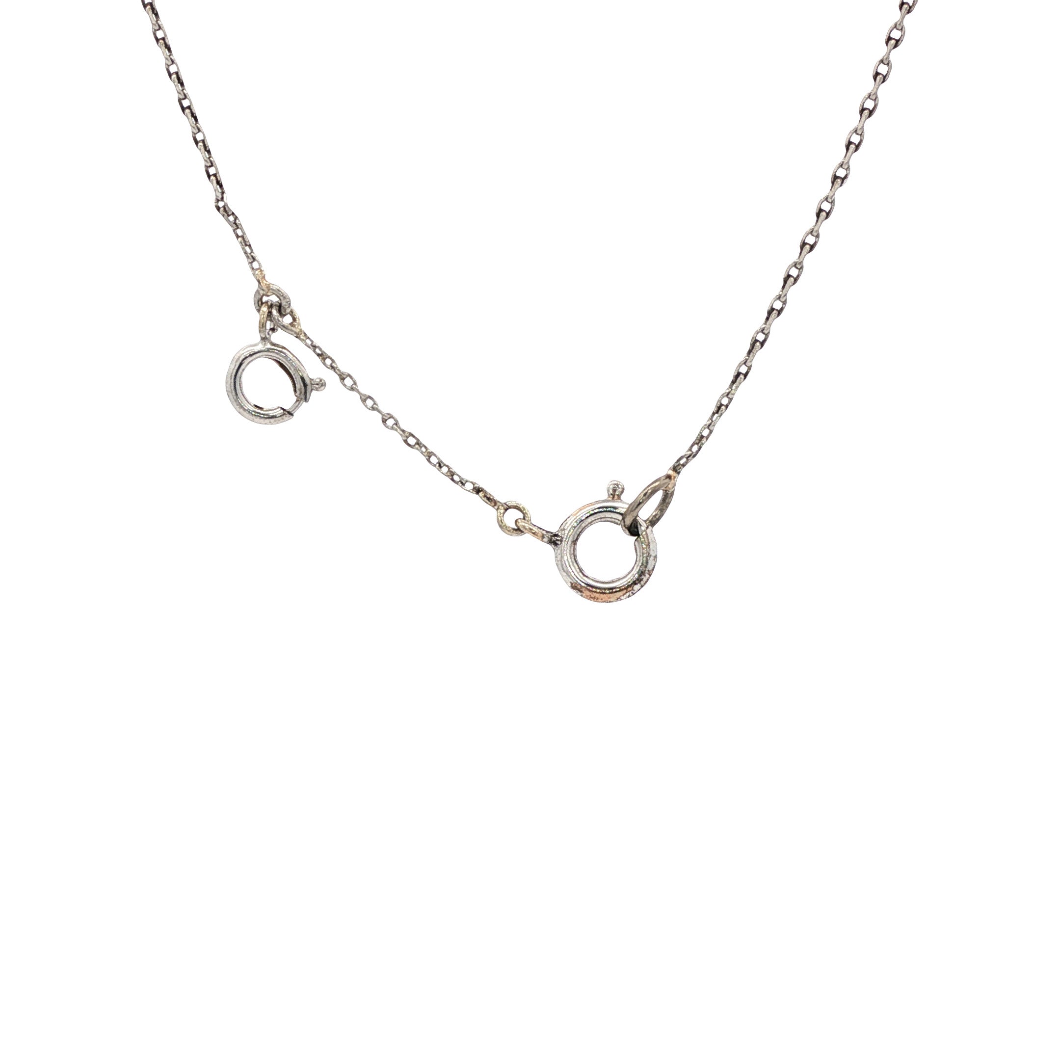 Vintage platinum necklace with diamond and pearl, 14 kt/950