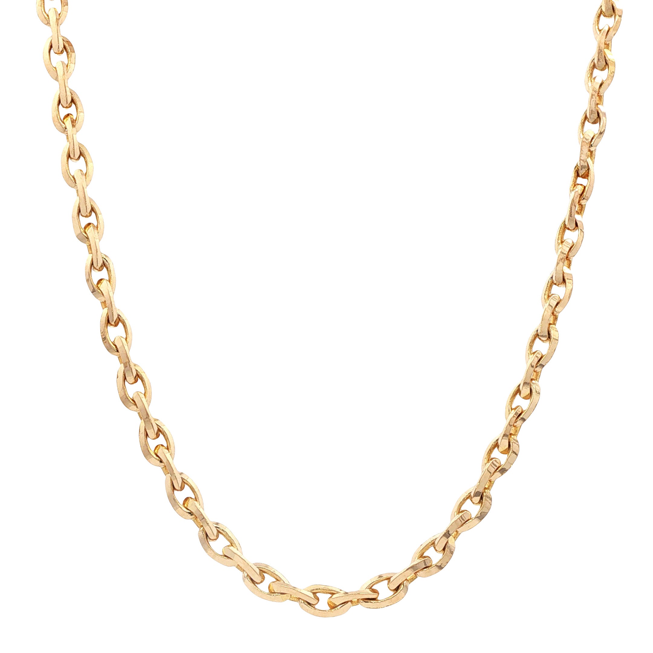 Gouden vintage fantasie anker collier 14 kt