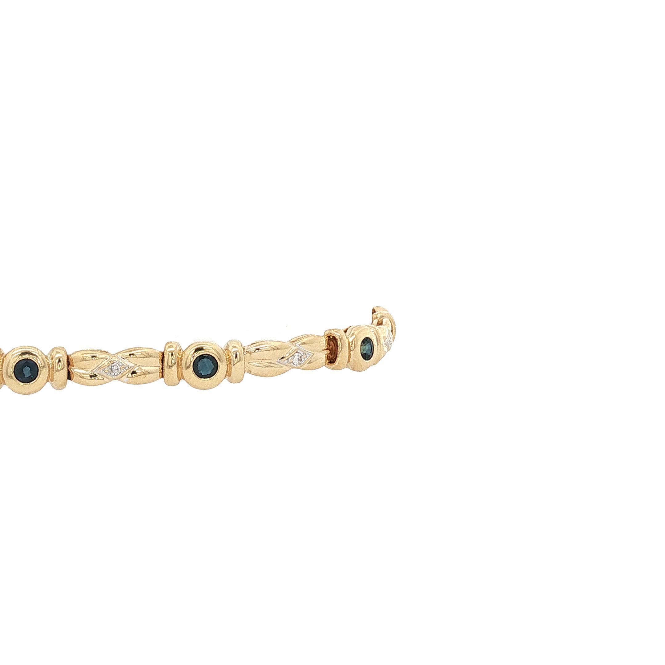 Gold bracelet with sapphire and diamond 14 kt