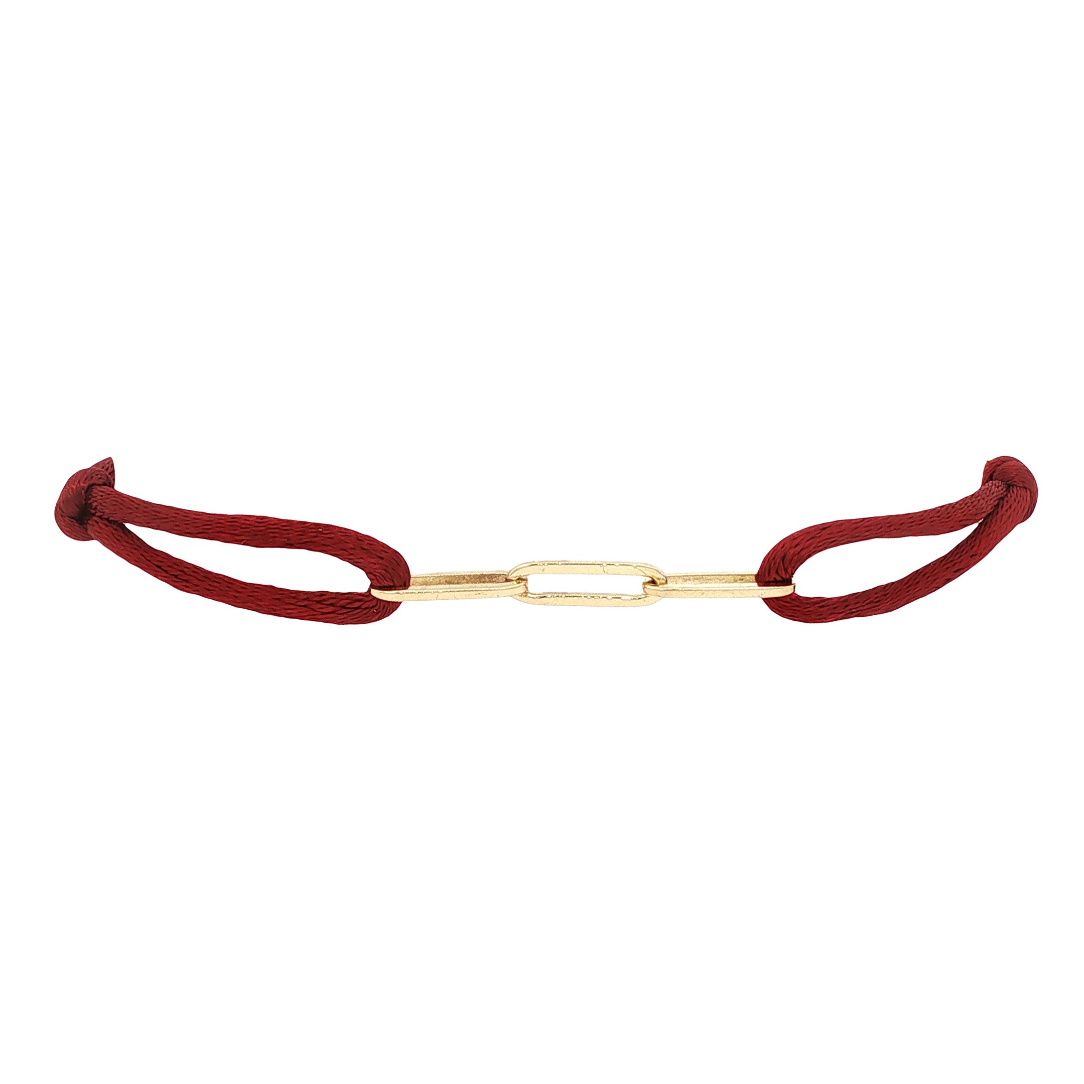 Vintage satijnen armband met closed forever schakel 14 kt