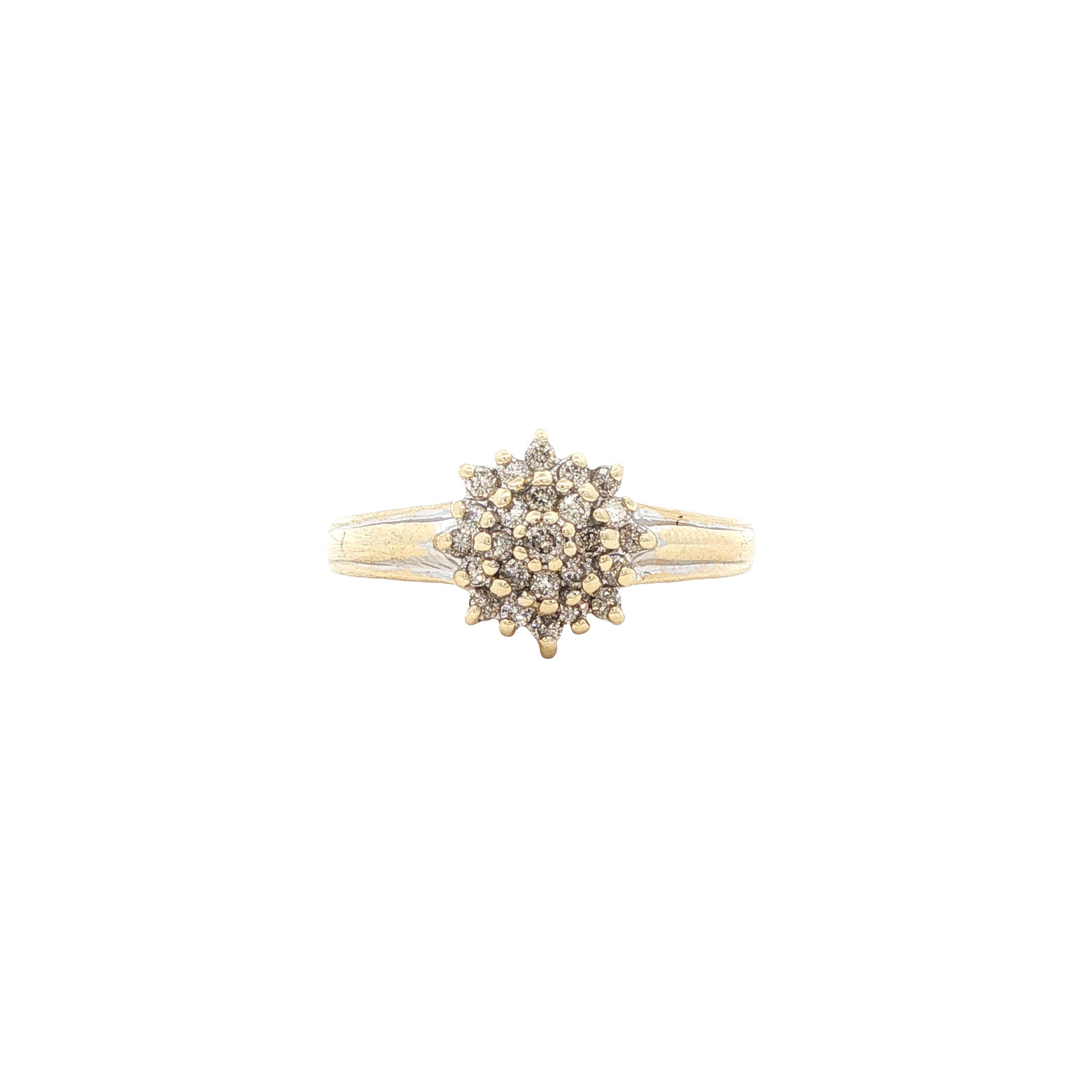 Vintage 14 kt gold halo ring with diamond