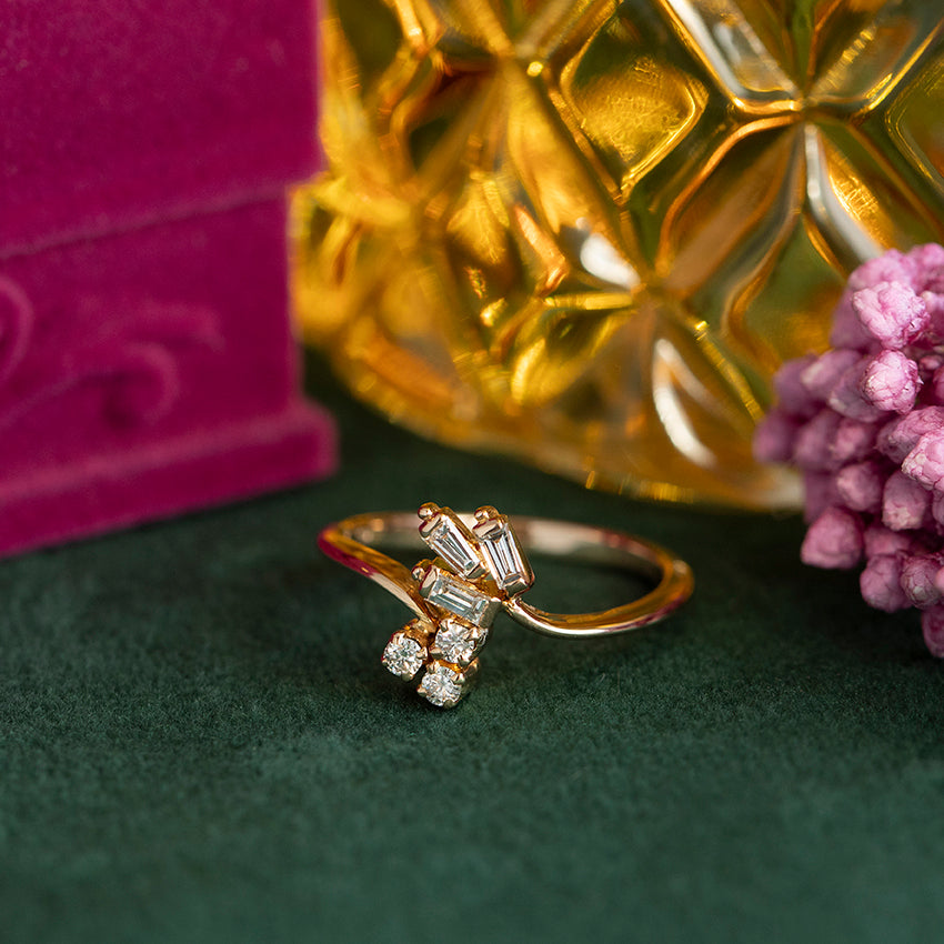 Gouden ring met diamant 18 kt