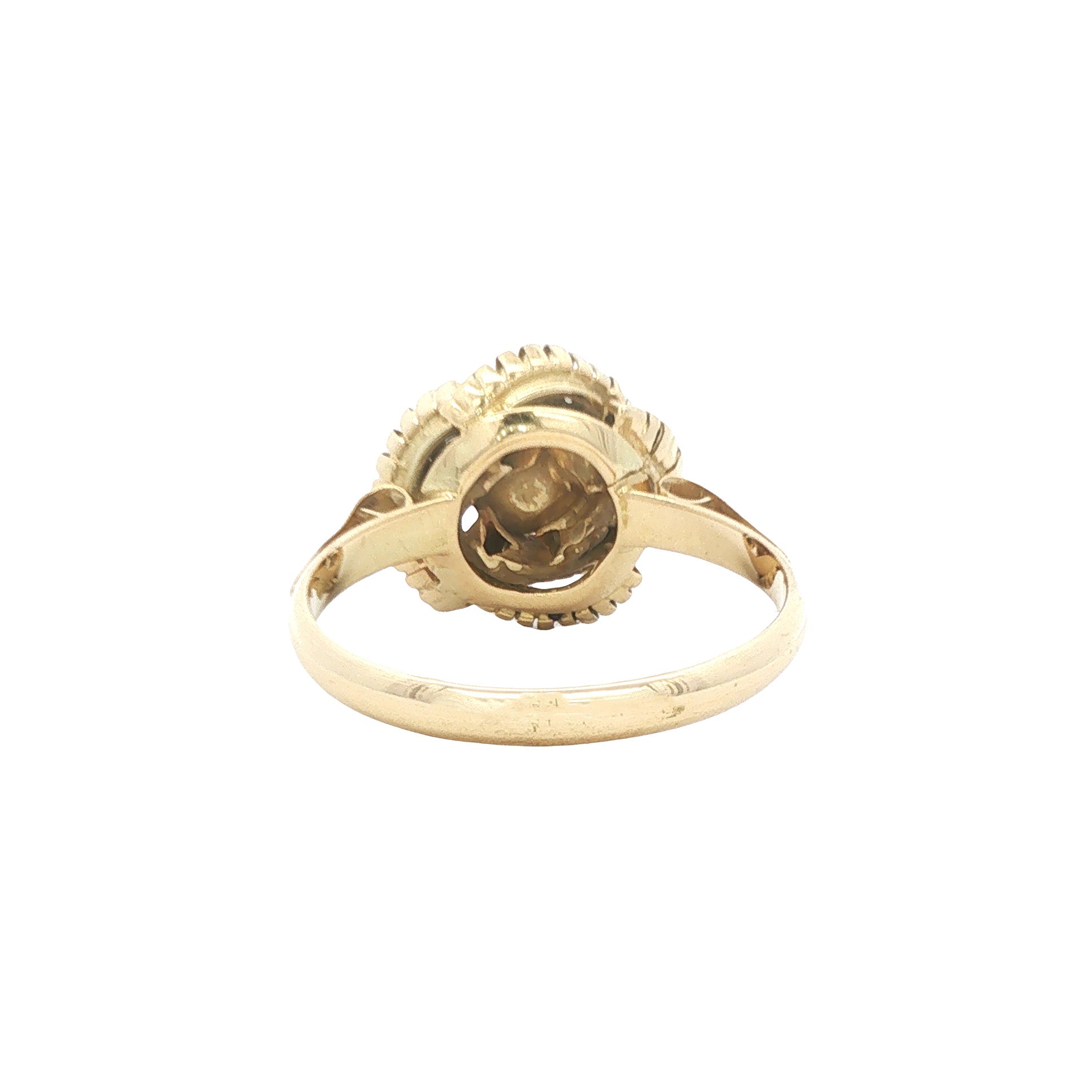 Gouden vintage ring met parel 14 kt