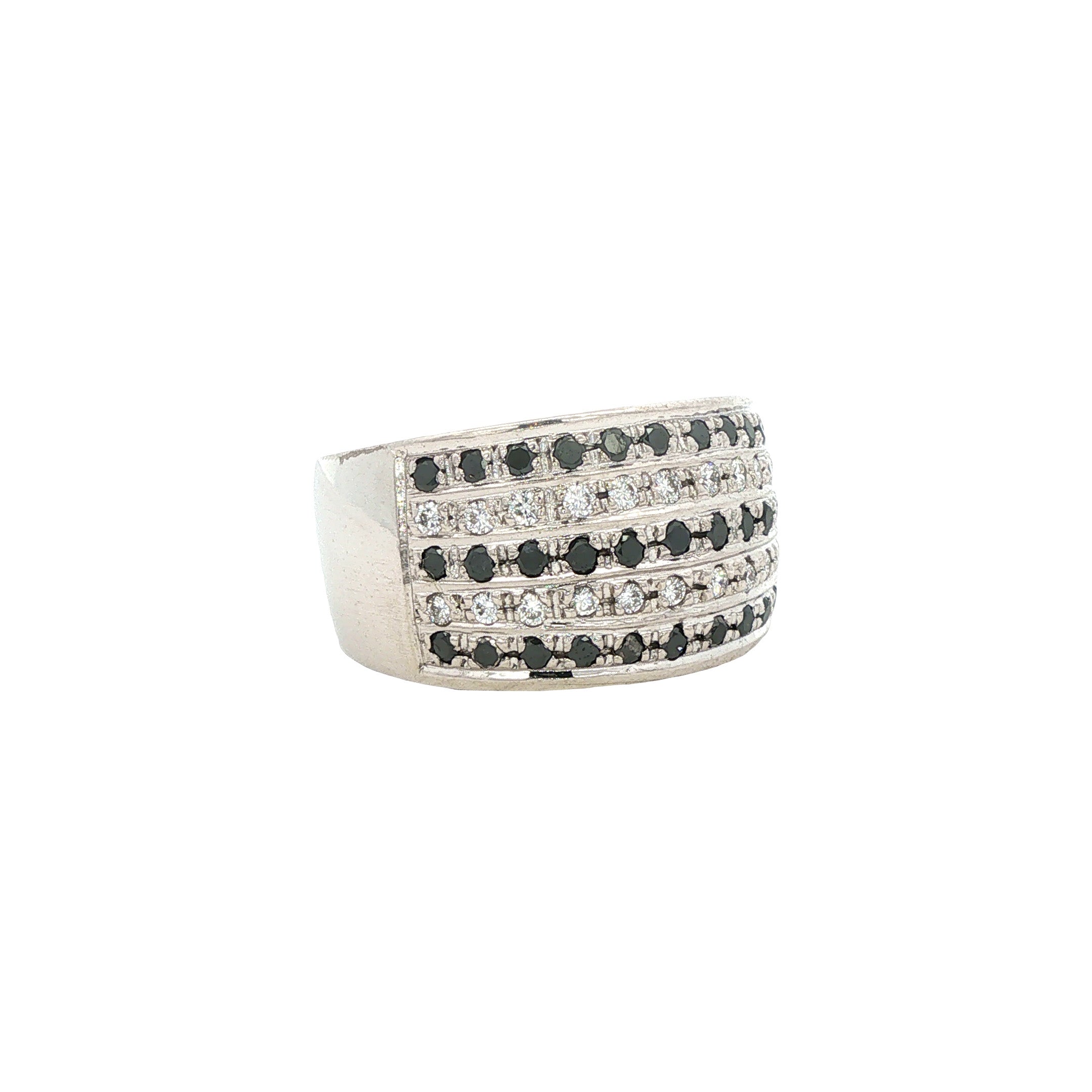 14 kt vintage white gold ring with diamond