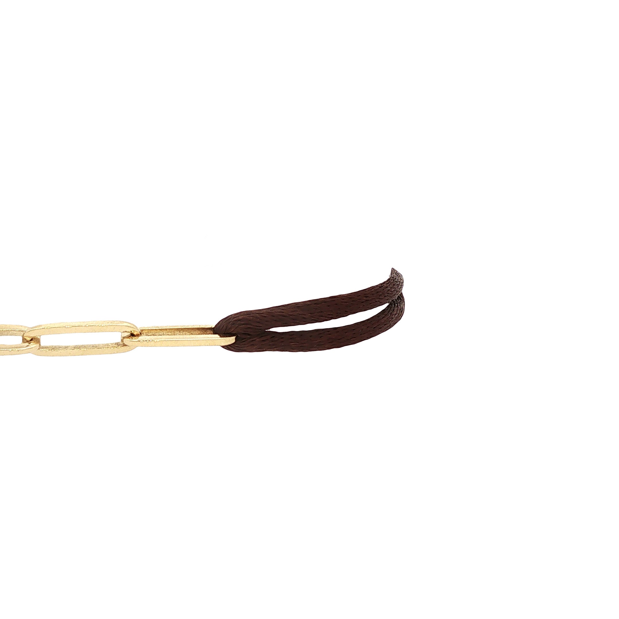 Vintage satijnen armband met closed forever schakel 14 kt
