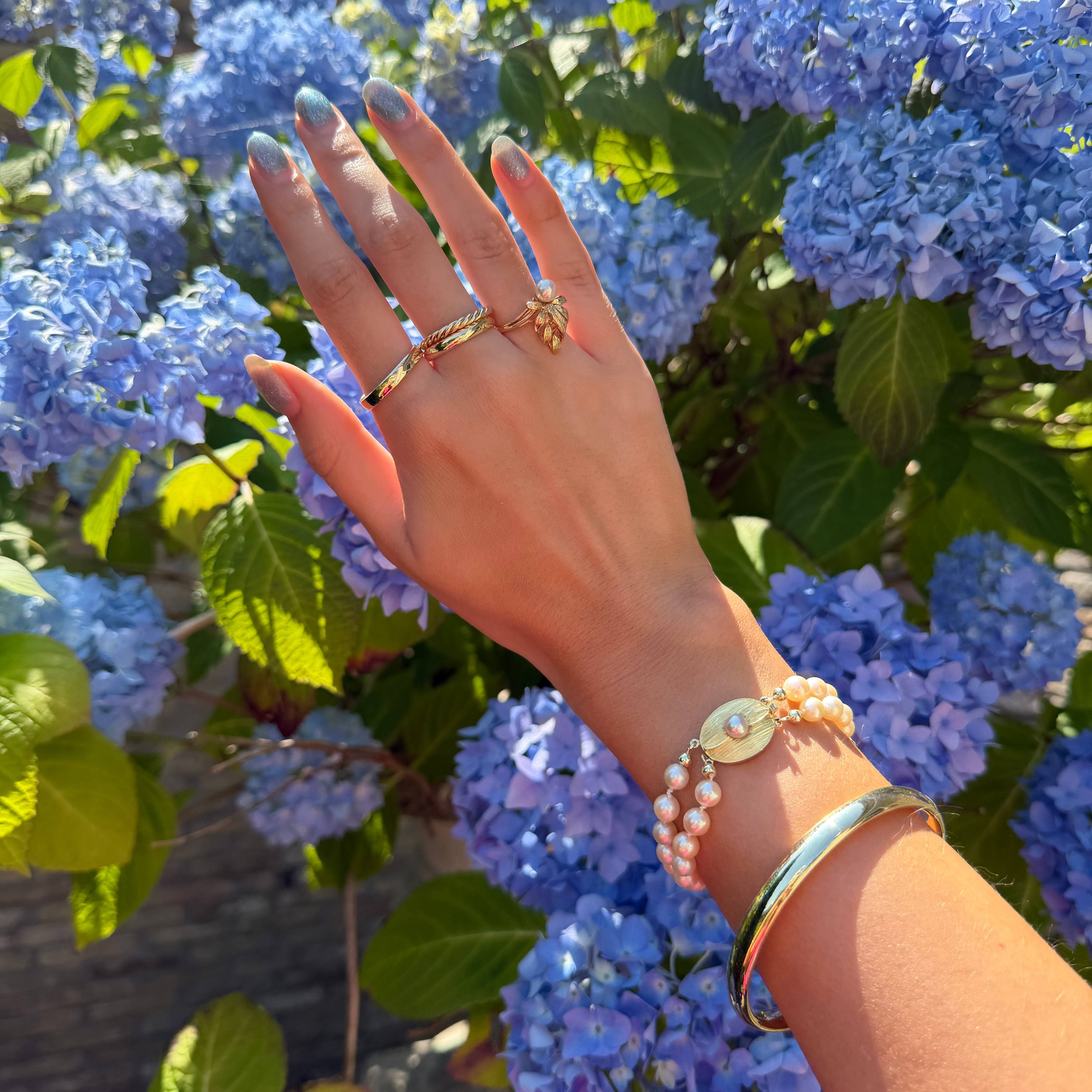Vintage 14 kt gold ring with pearl