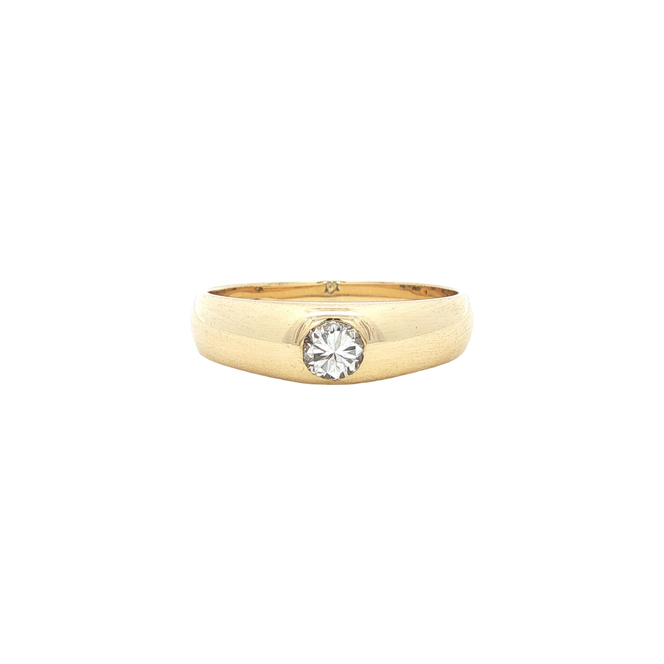 Gouden vintage ring met diamant 14 kt