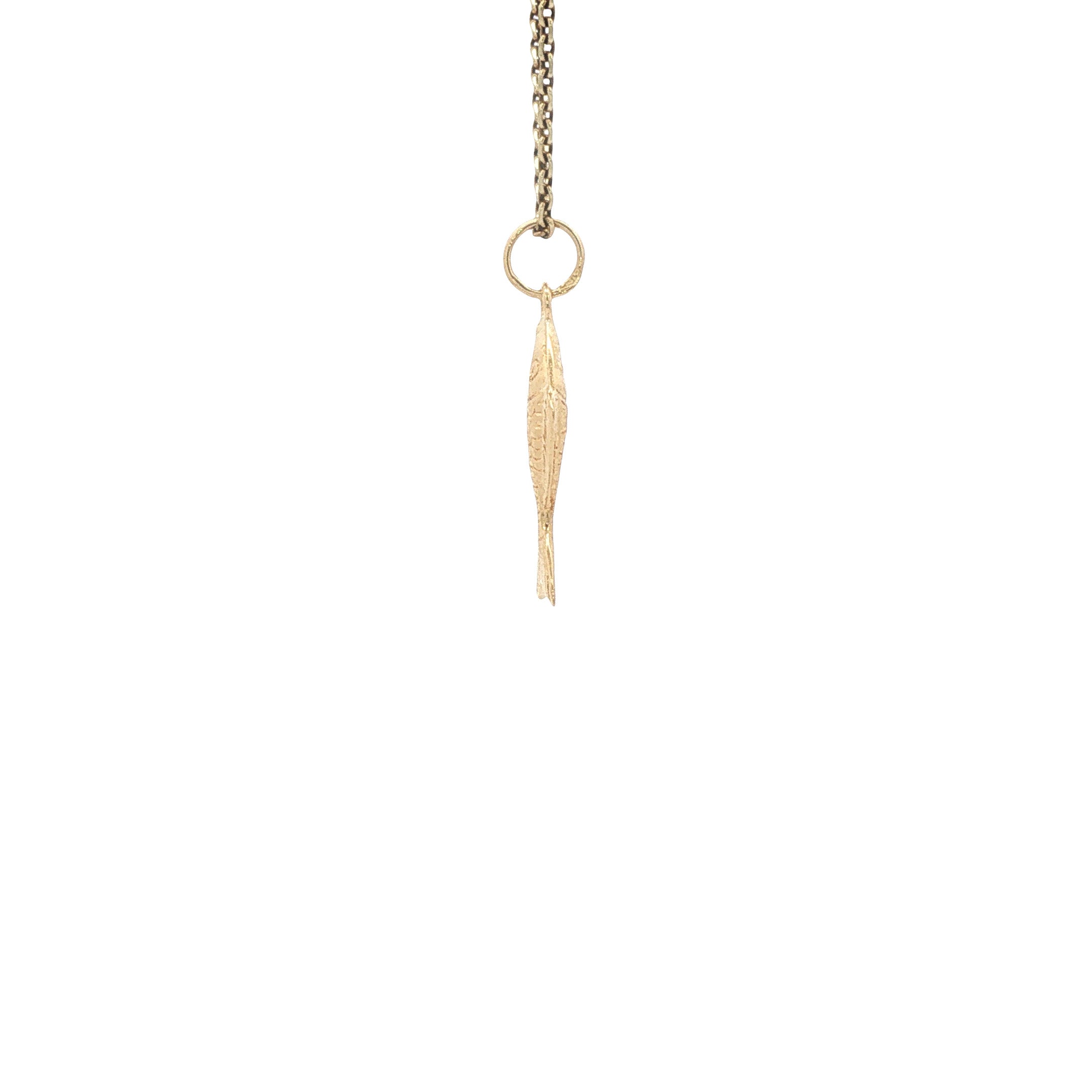 Golden vintage fish pendant 14 kt