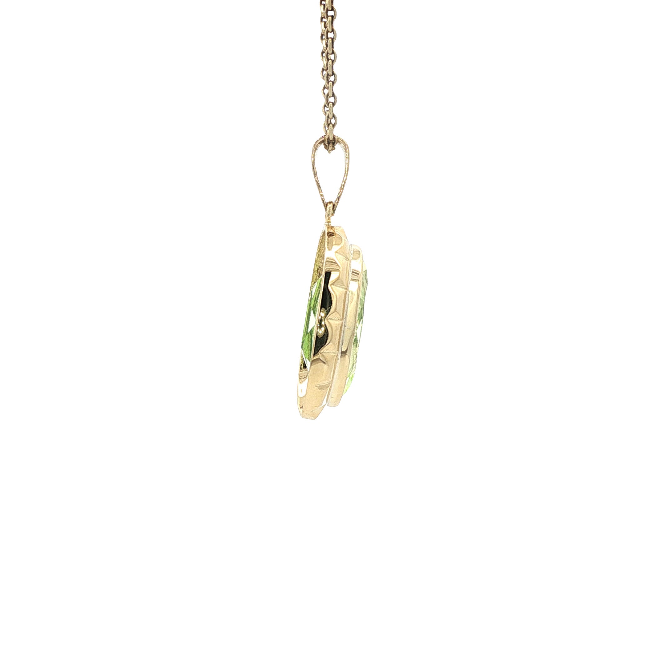 Gouden vintage hanger met spinel 14 kt