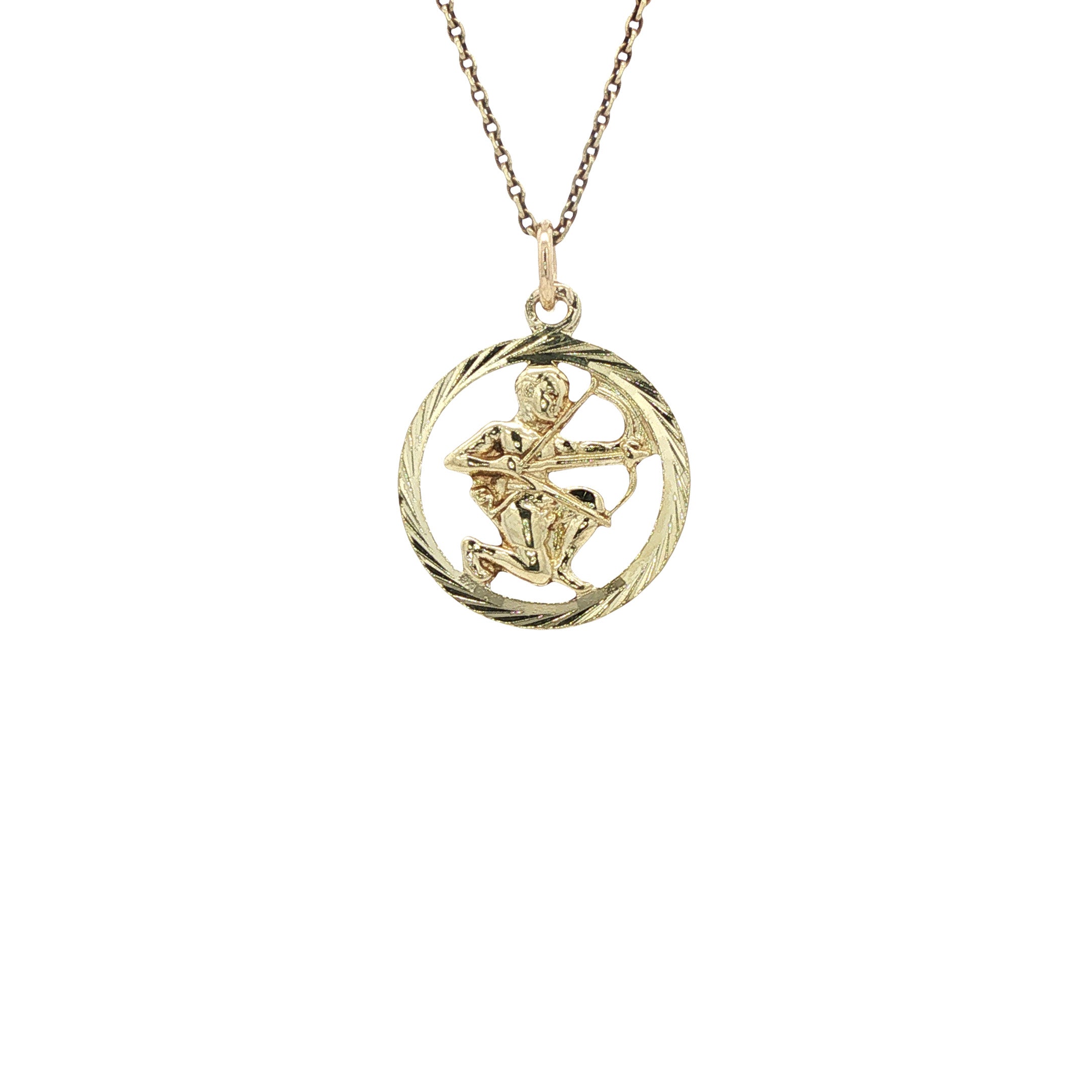 Vintage 14 kt gold Sagittarius zodiac pendant