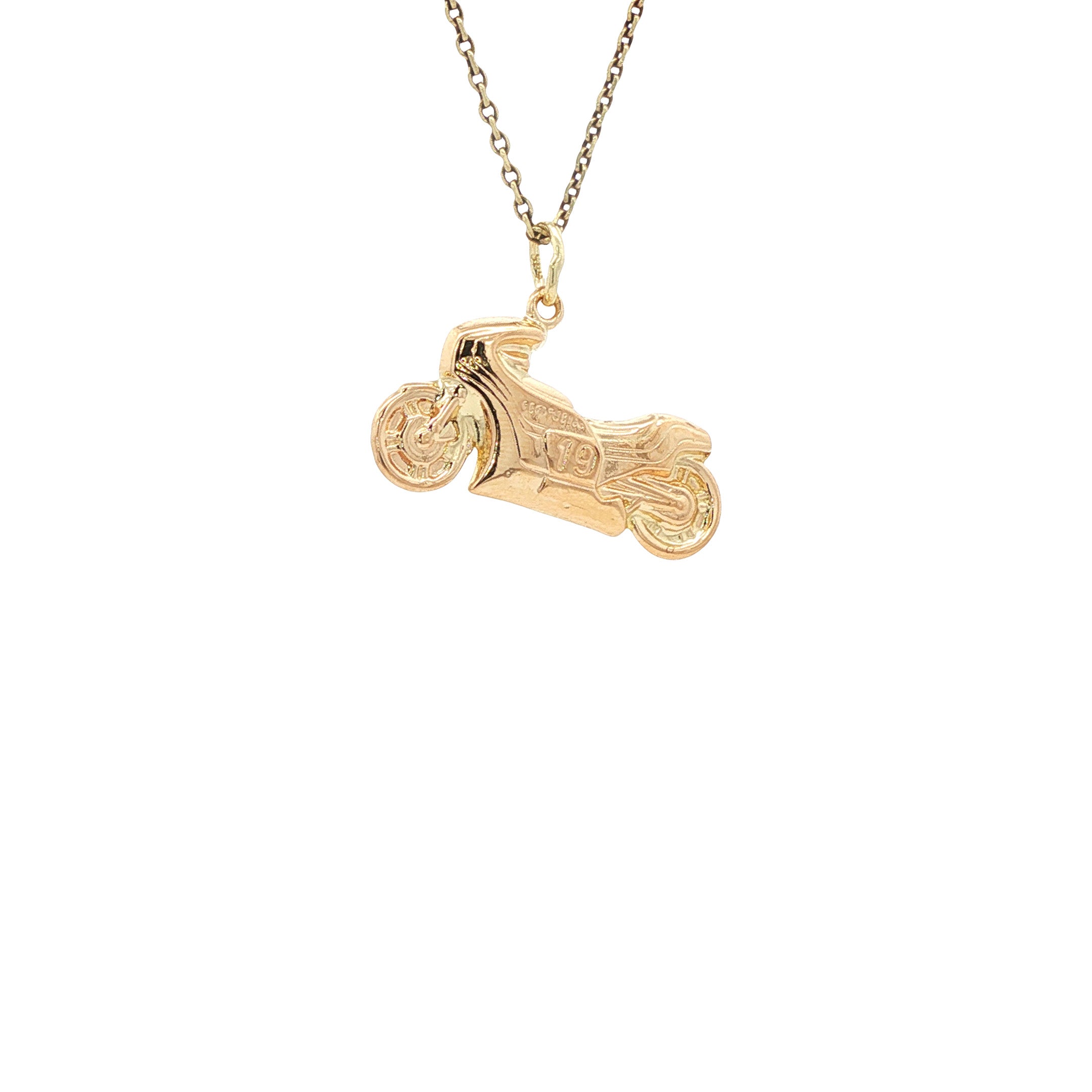 Gold motorcycle pendant 14 kt