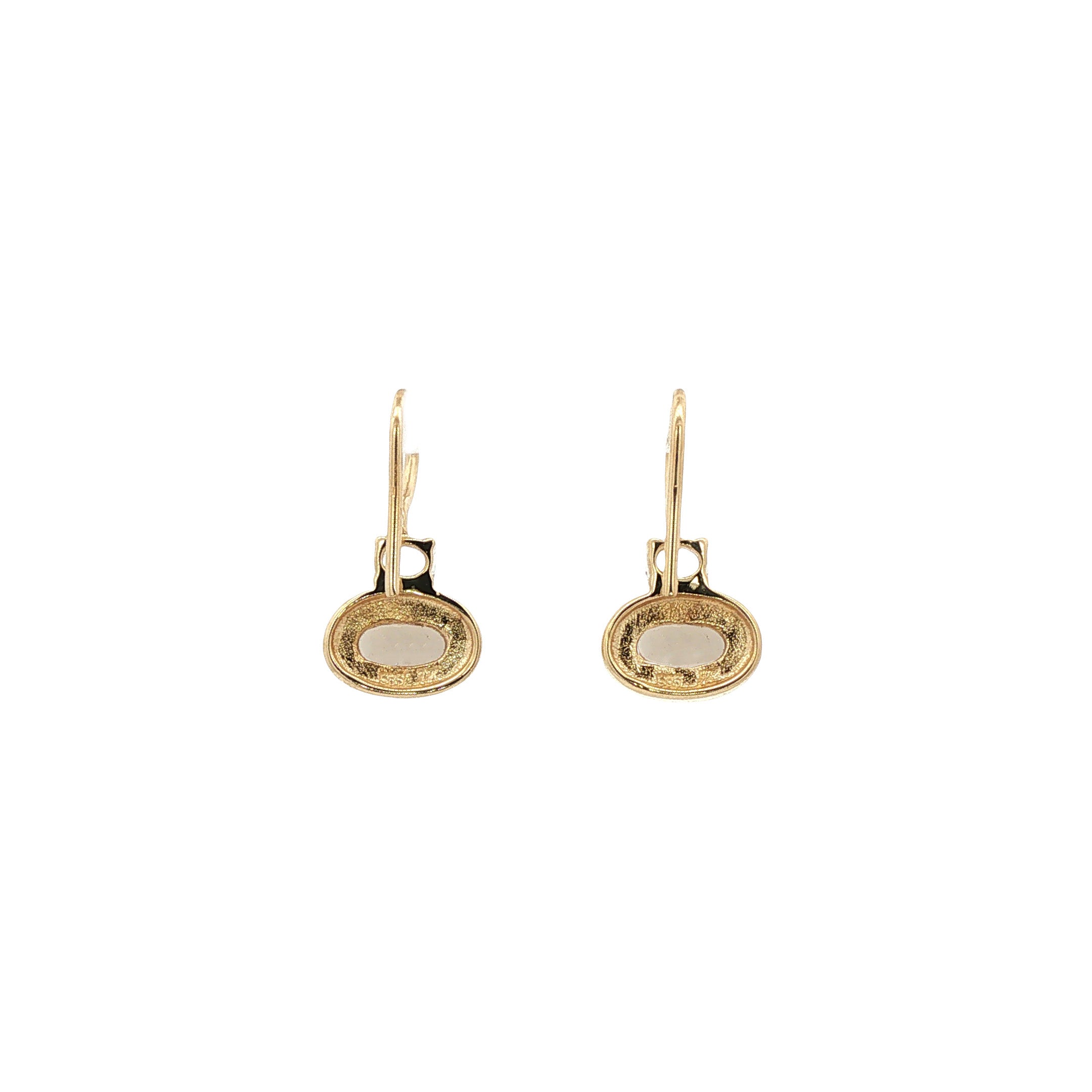 Gouden vintage oorhangers met rookkwarts en topaas 14 kt