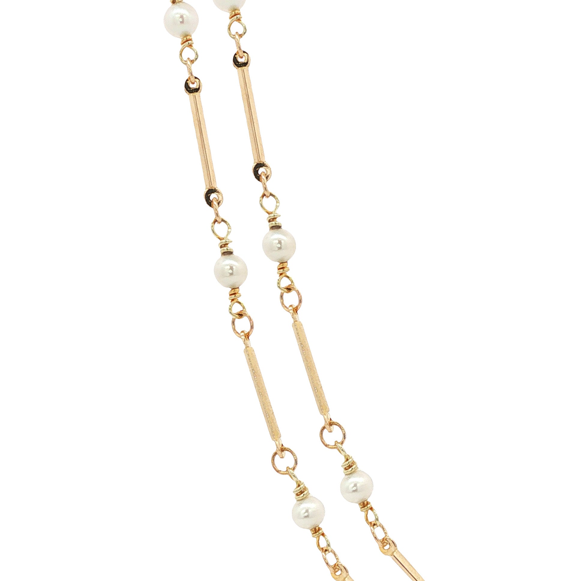 14 kt vintage gold necklace with a pearl