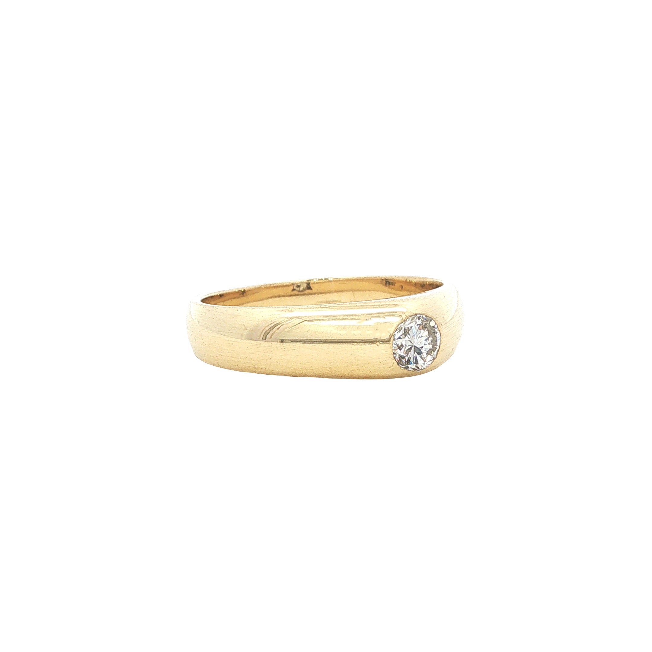 Gouden vintage ring met diamant 14 kt