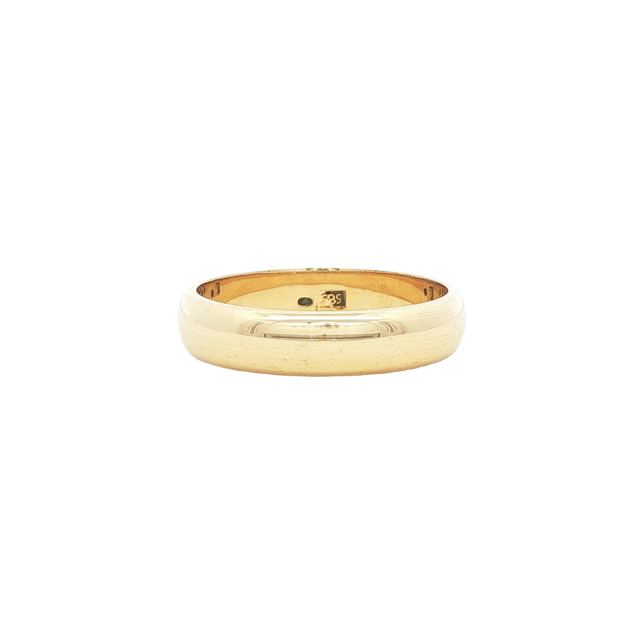 Gouden vintage gladde ring 14 kt