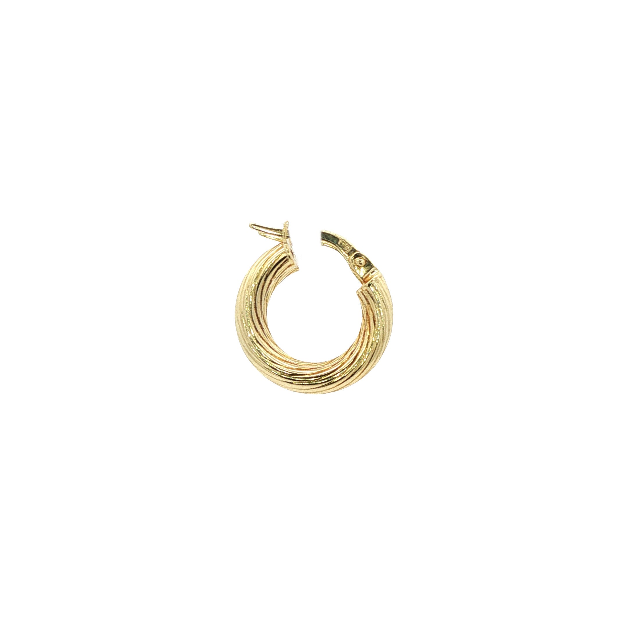 14 kt gold vintage fanciful hoop earrings