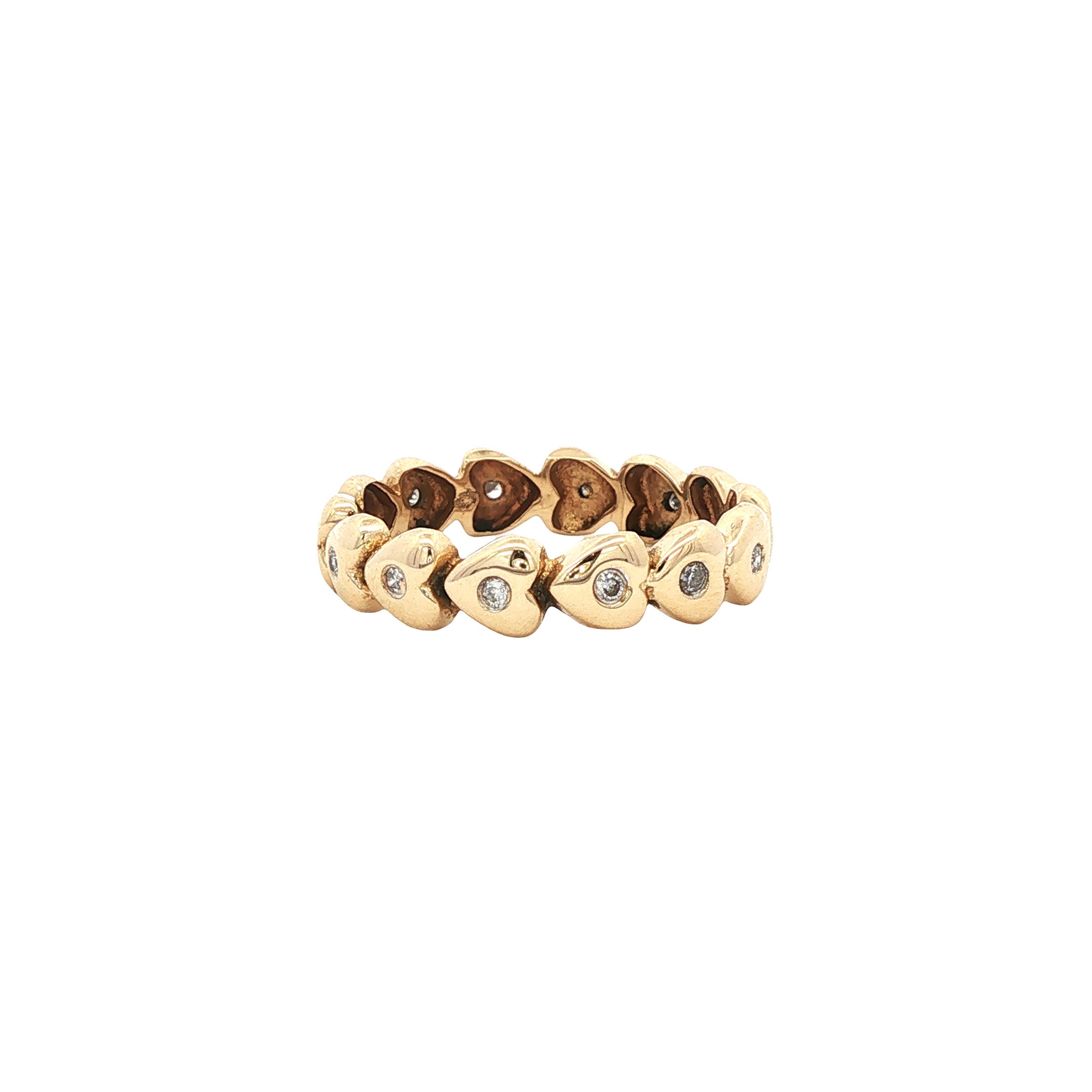 Vintage 14 kt gold heart ring with diamond