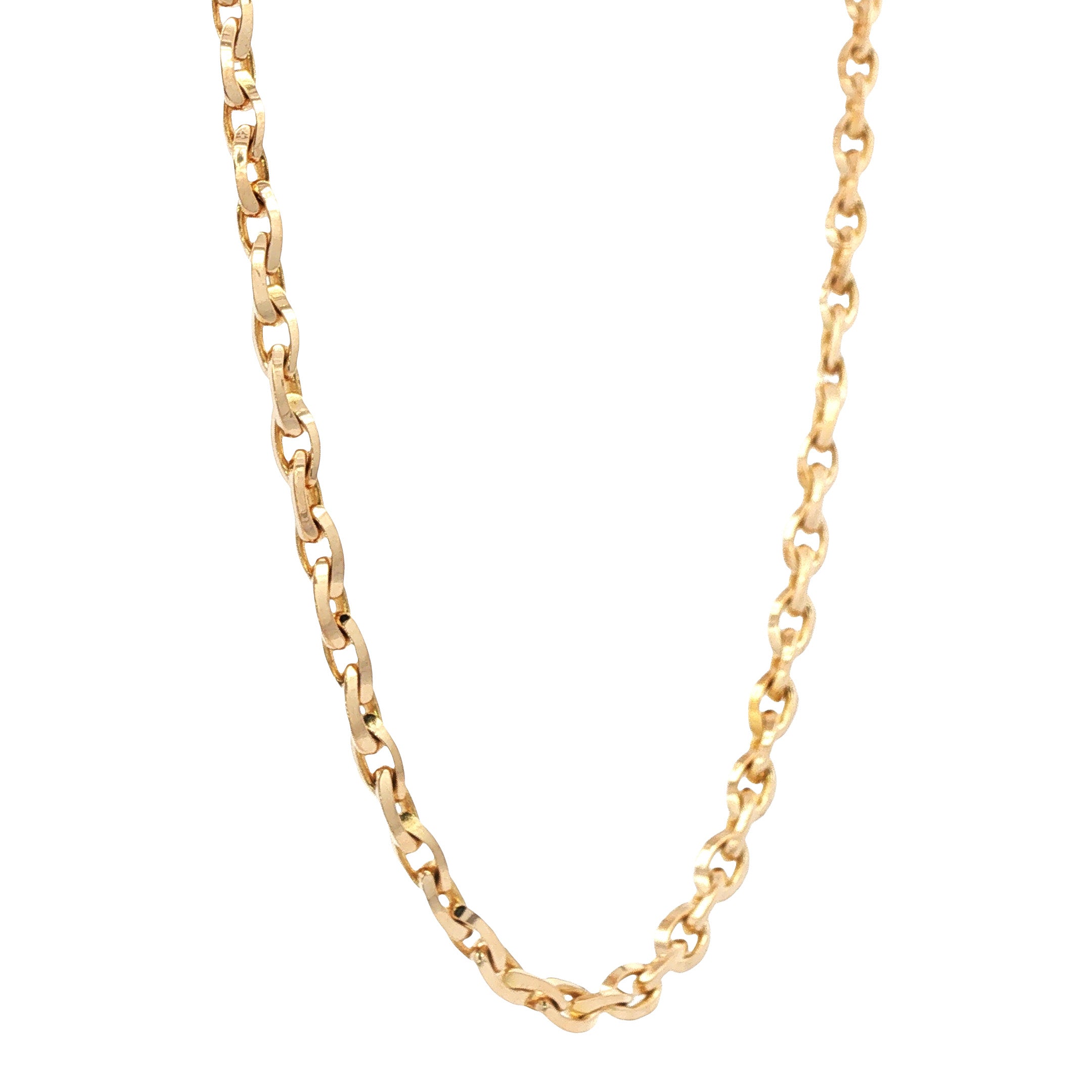 Gouden vintage fantasie anker collier 14 kt