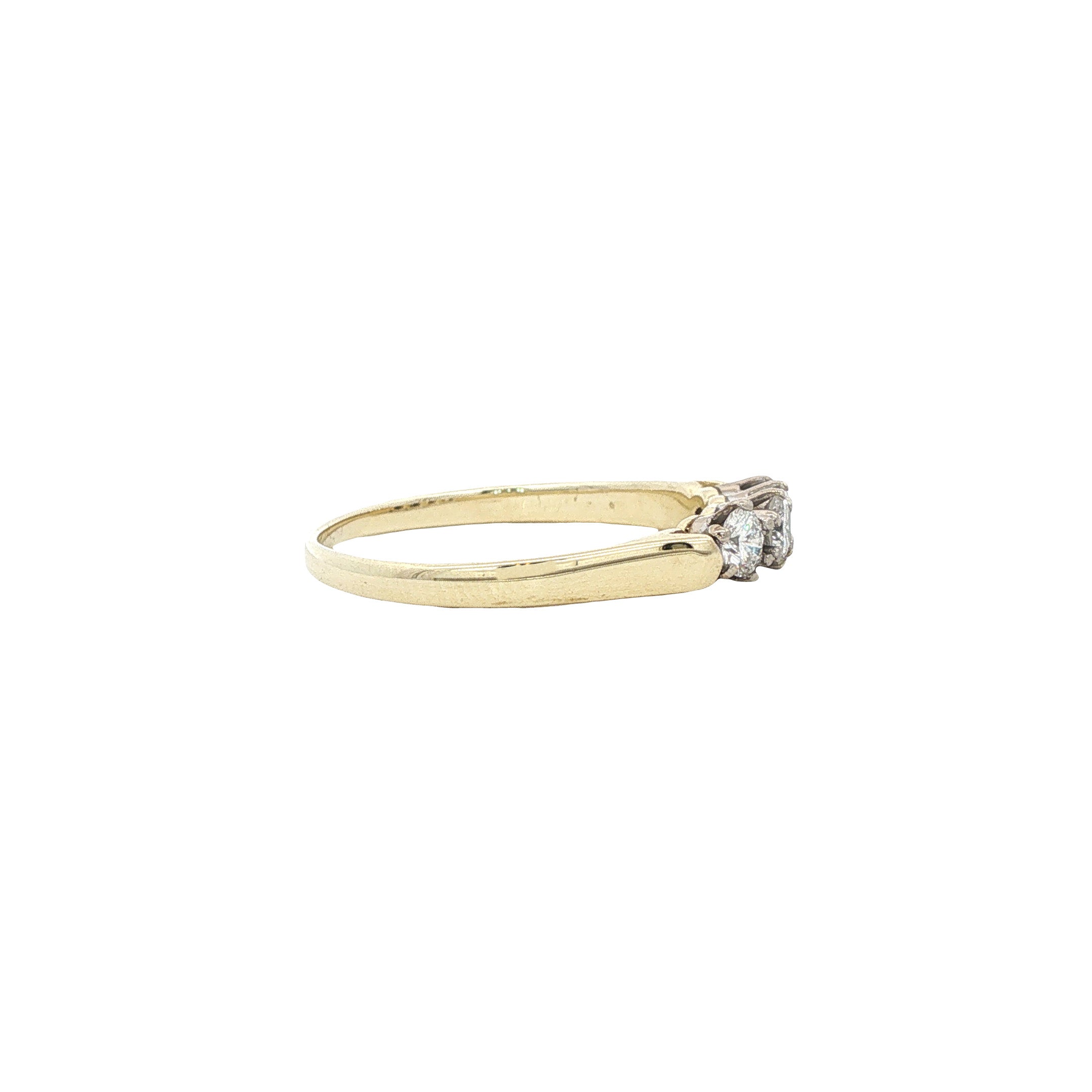 Gouden vintage ring met diamant 14 kt