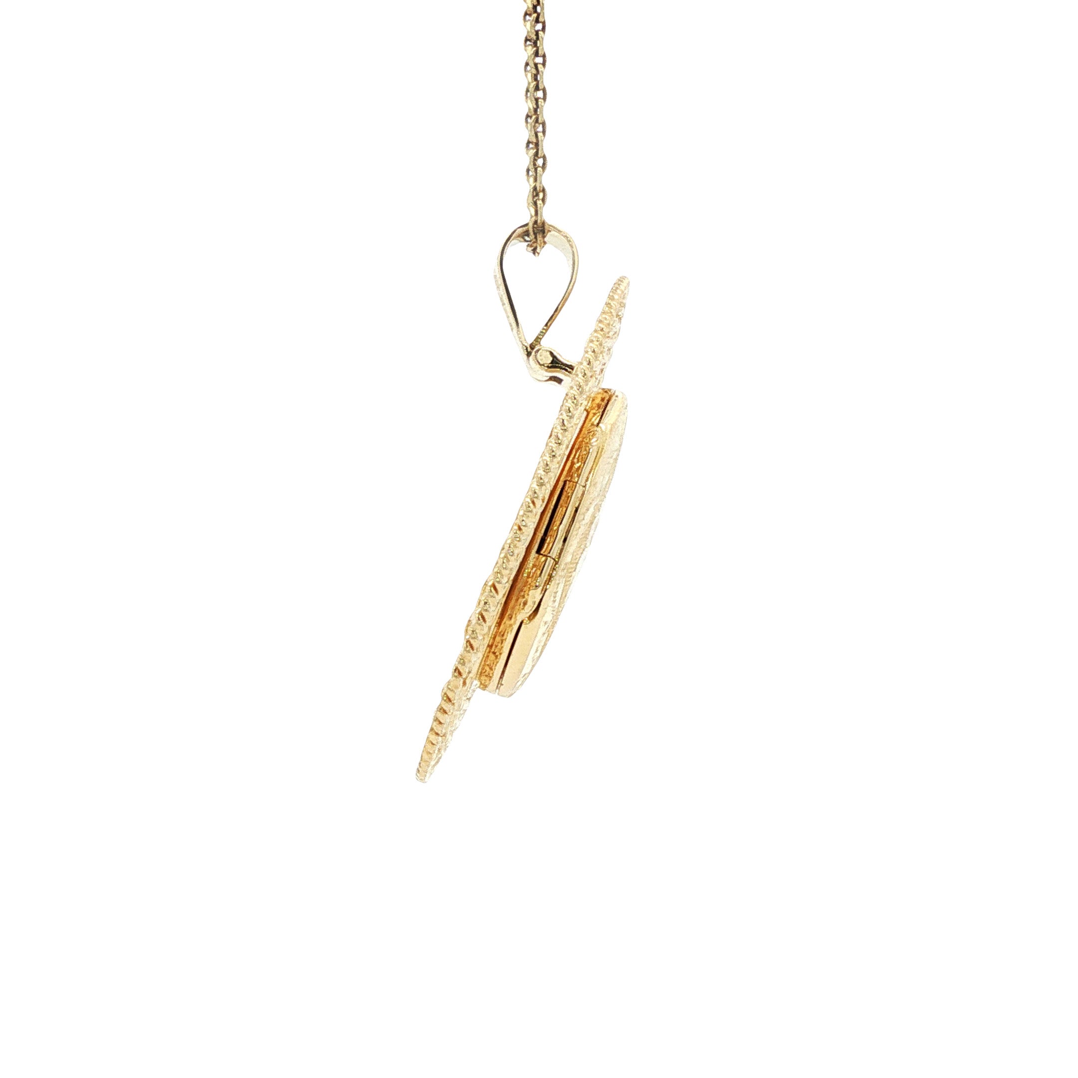 14 kt gold medallion pendant with engraving