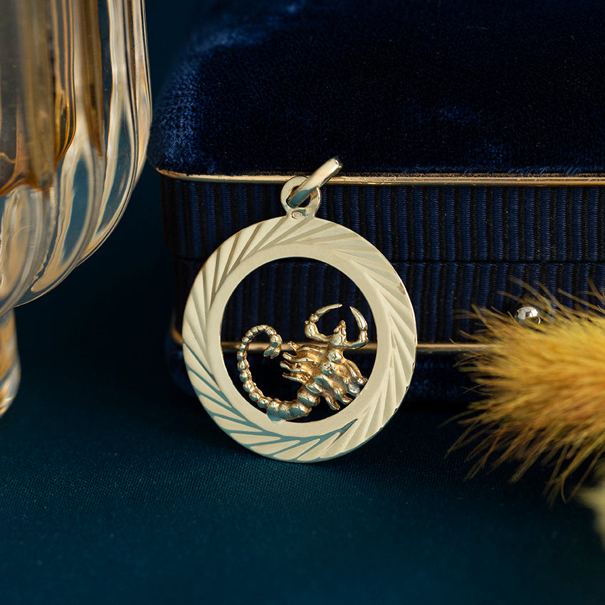14 kt gold scorpion pendant