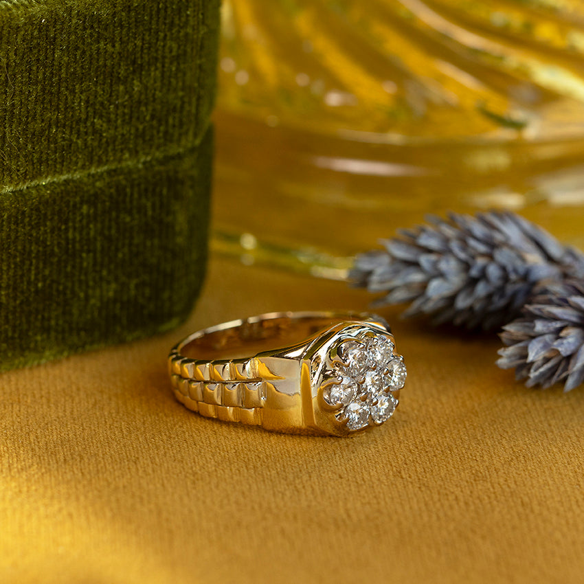 Gold ring with diamond 18 kt