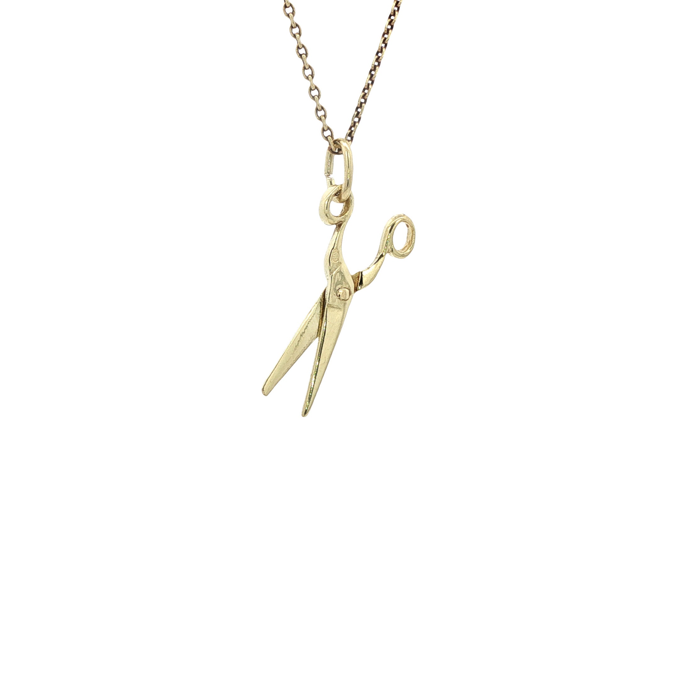 Gouden vintage schaar hanger 14 kt